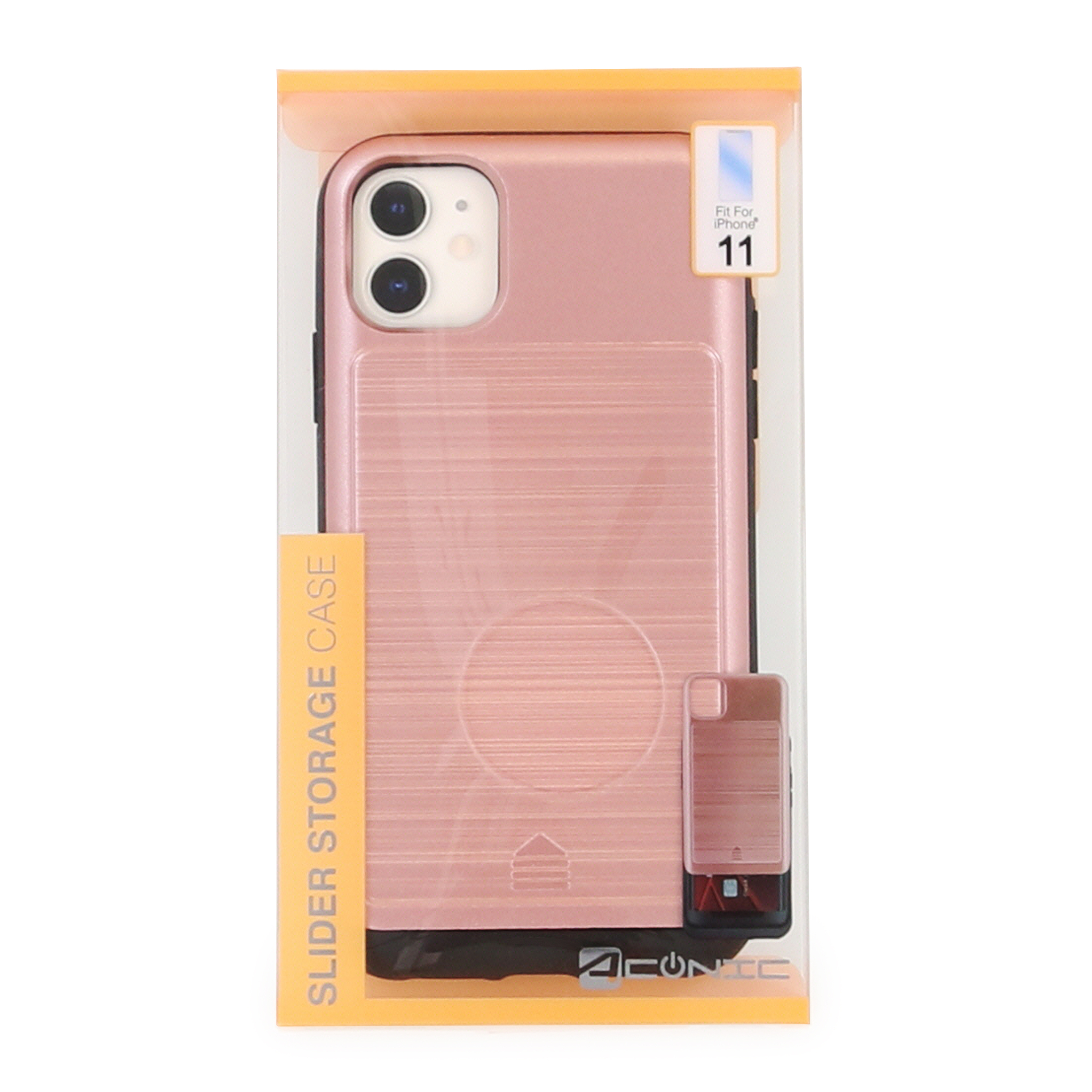 iPhone 11® Slider Storage Phone Case - Rose Gold