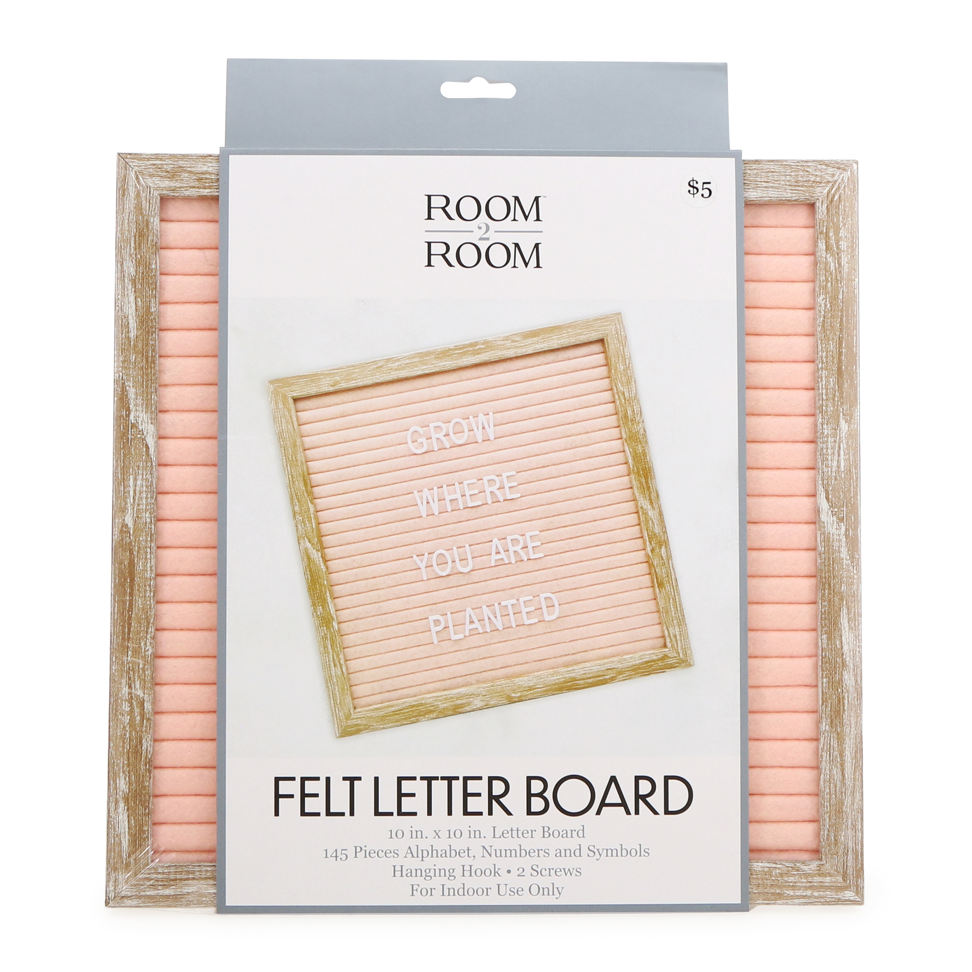 Cafe Felt Letterboard 10in - Peach w/ Wood Frame