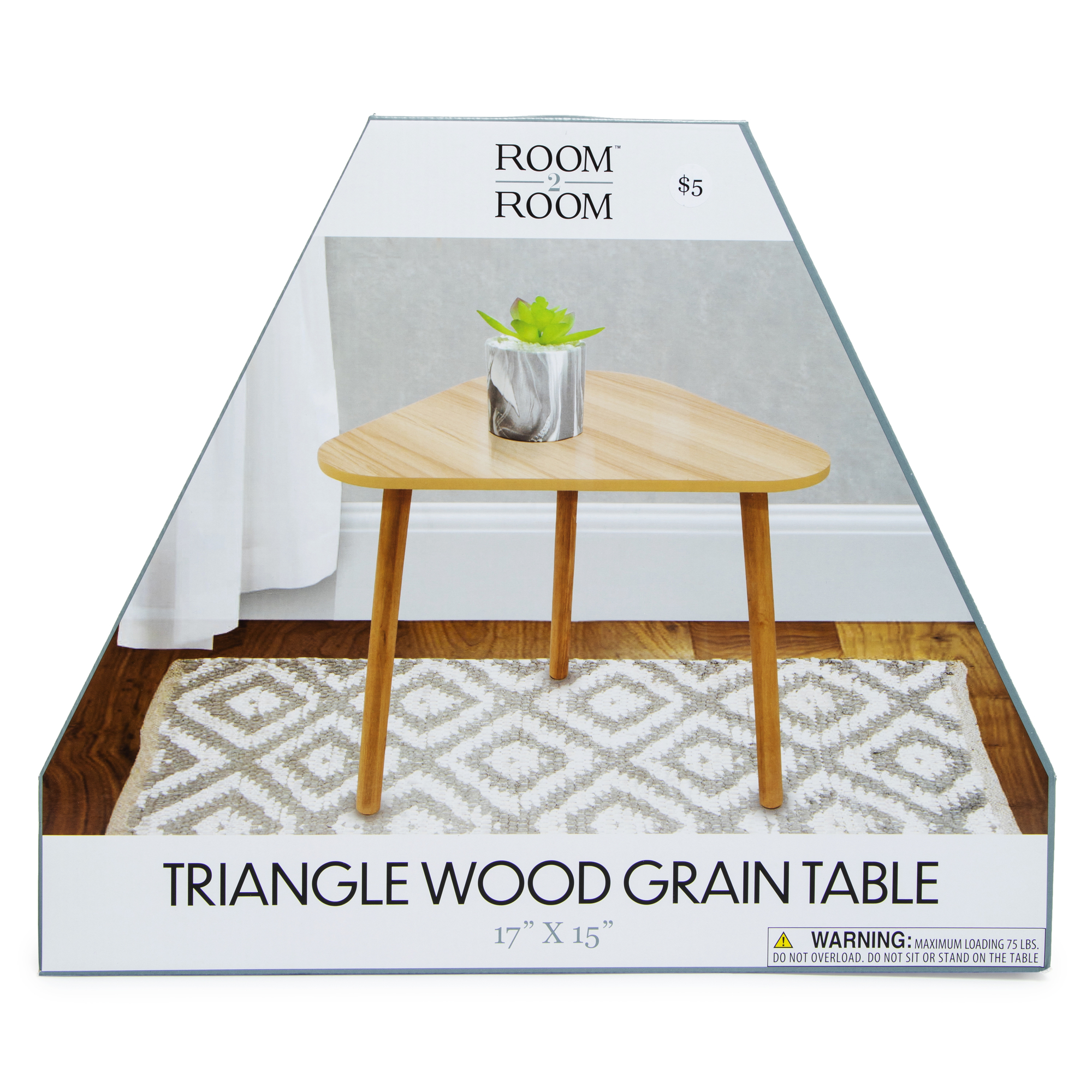 Triangle Wood Grain Table 17in