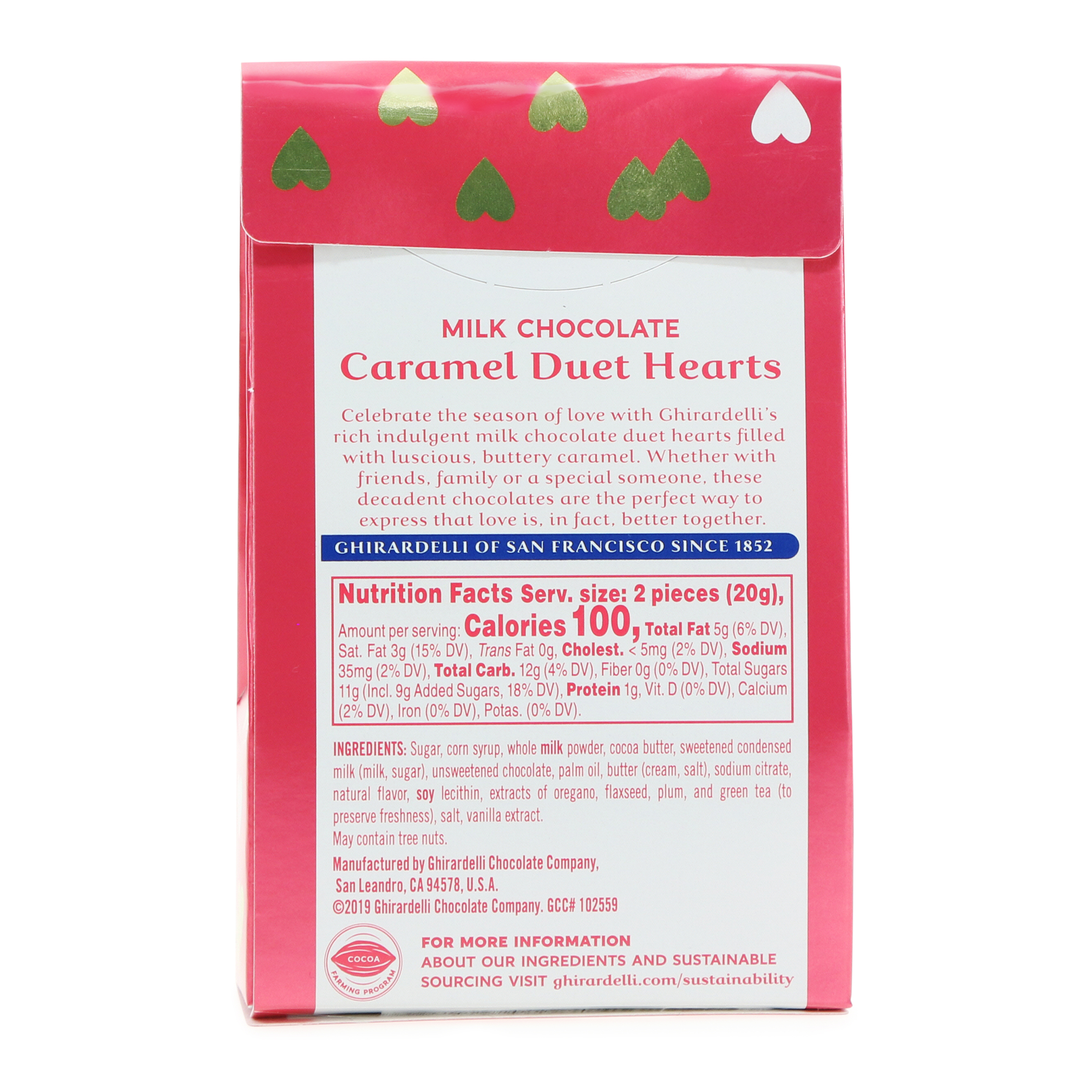Ghiradelli® Milk Chocolate Caramel Duet Hearts 0.7oz