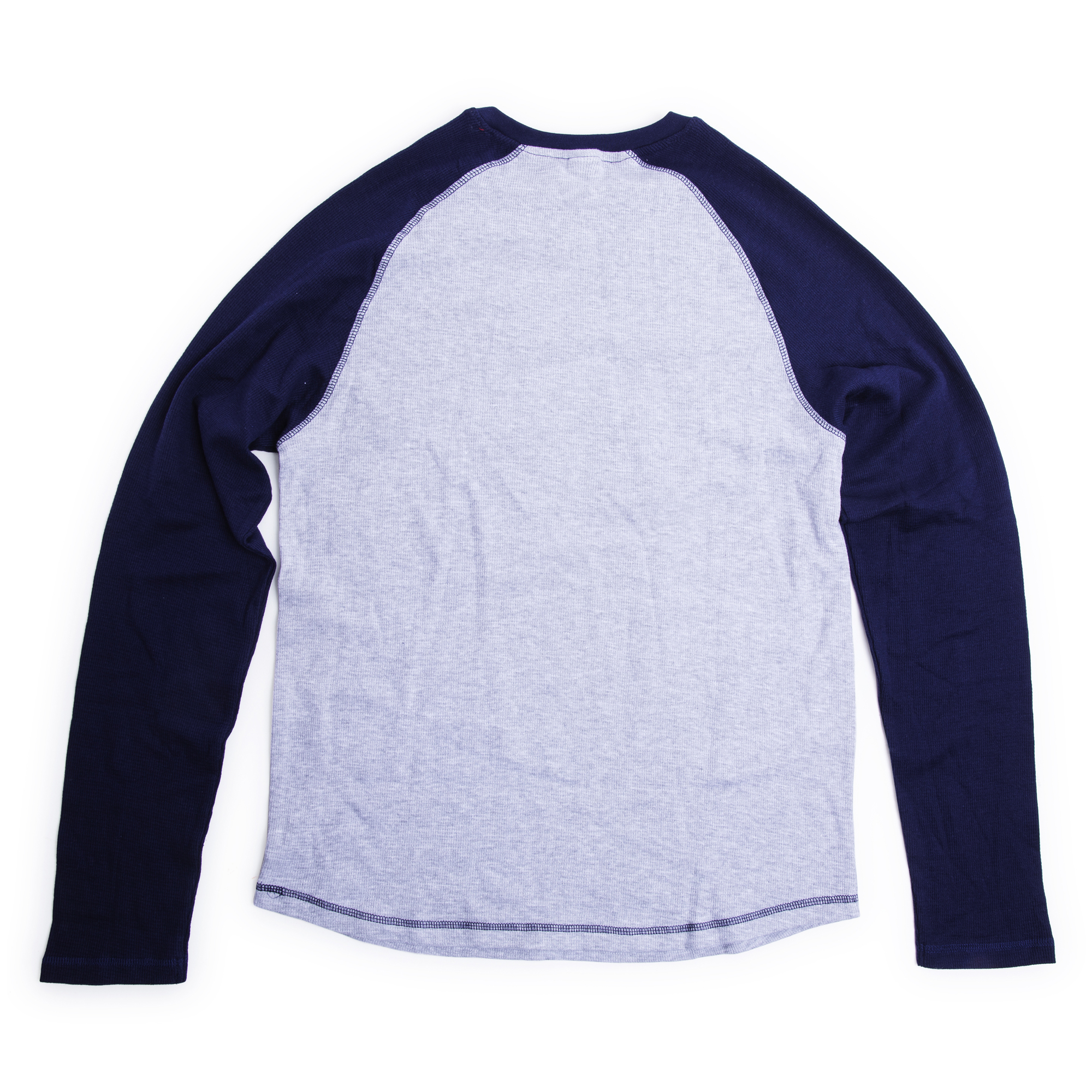 Young Men's Raglan Baseball Tee - Navy Blue & Gray