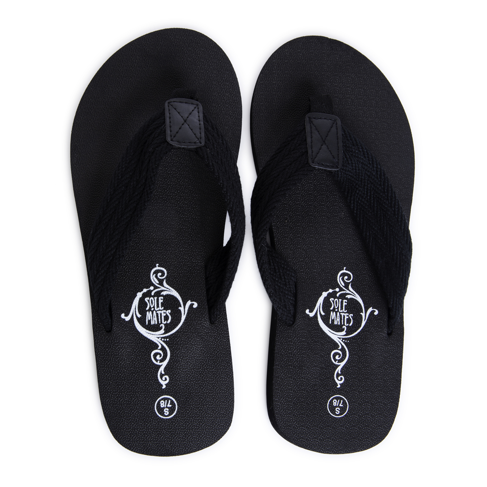 Men's Woven Cotton Flip Flops - Black