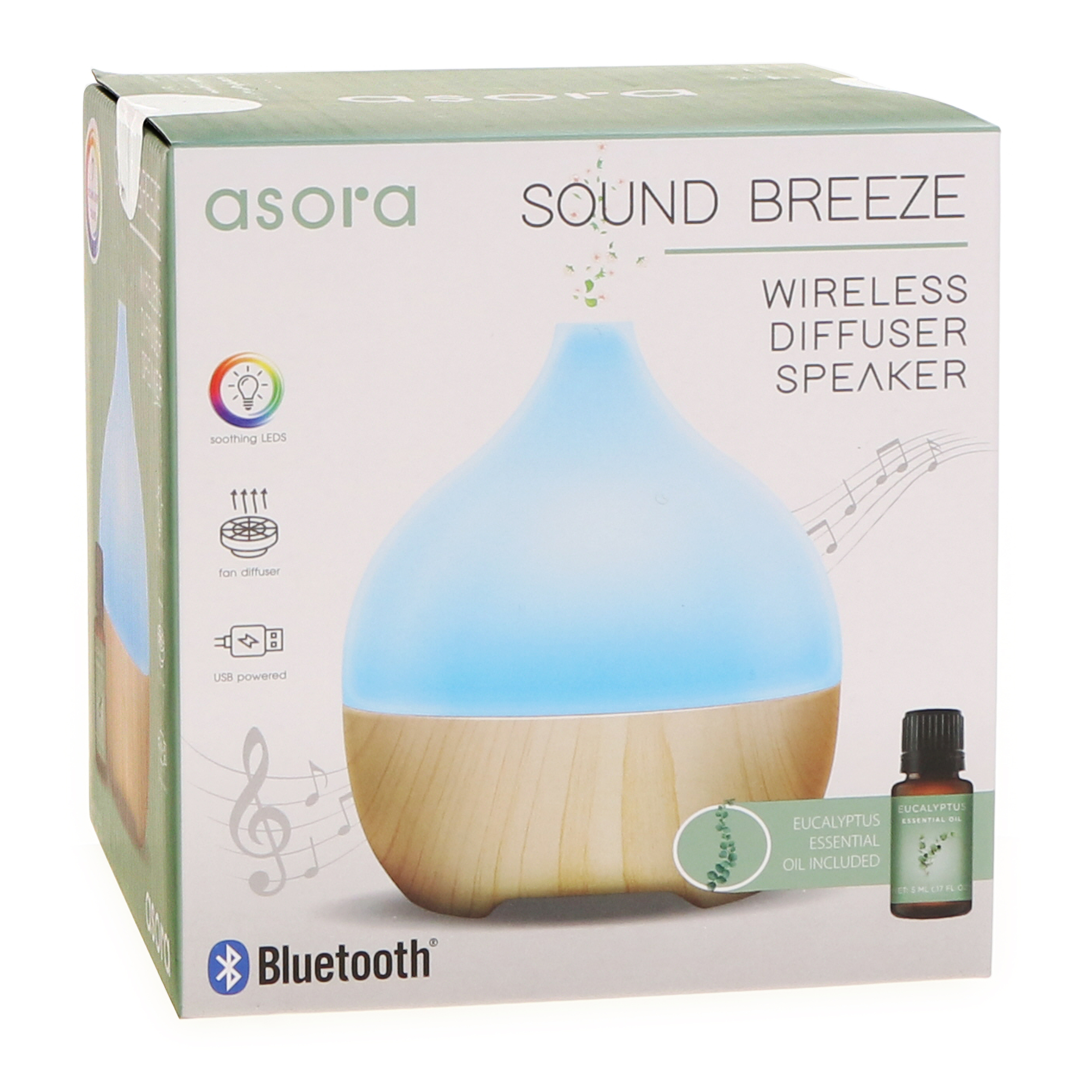 Asora Sound Breeze Diffuser & LED Bluetooth® Speaker