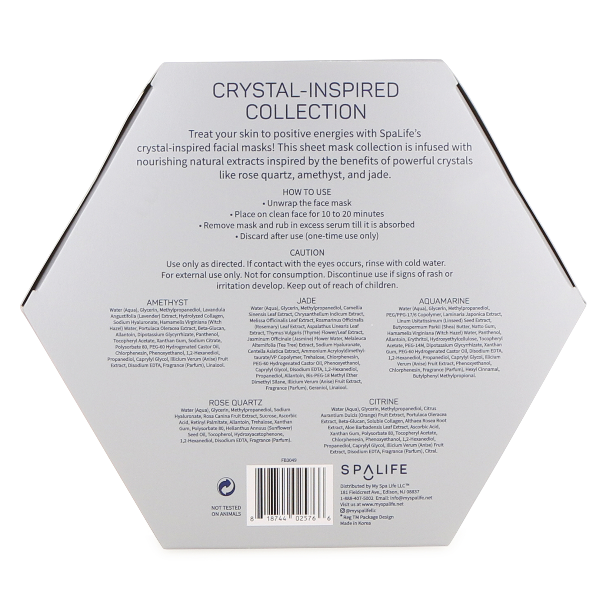 Crystal-inspired Face Sheet Masks 5-Piece Collection