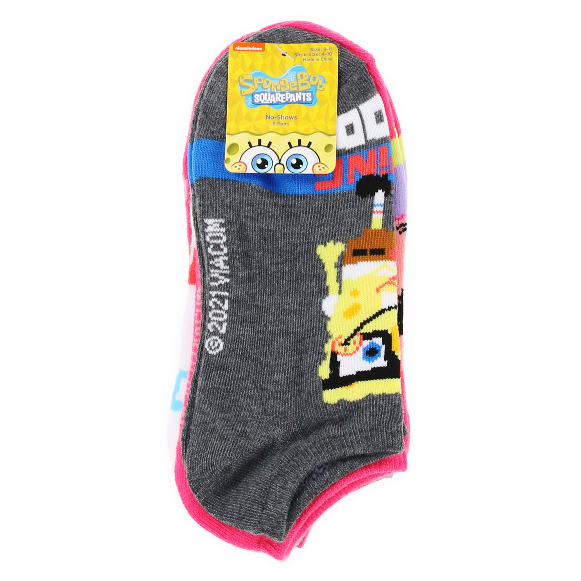 Ladies Spongebob Squarepants™ & Patrick Ankle Socks 5-Pack
