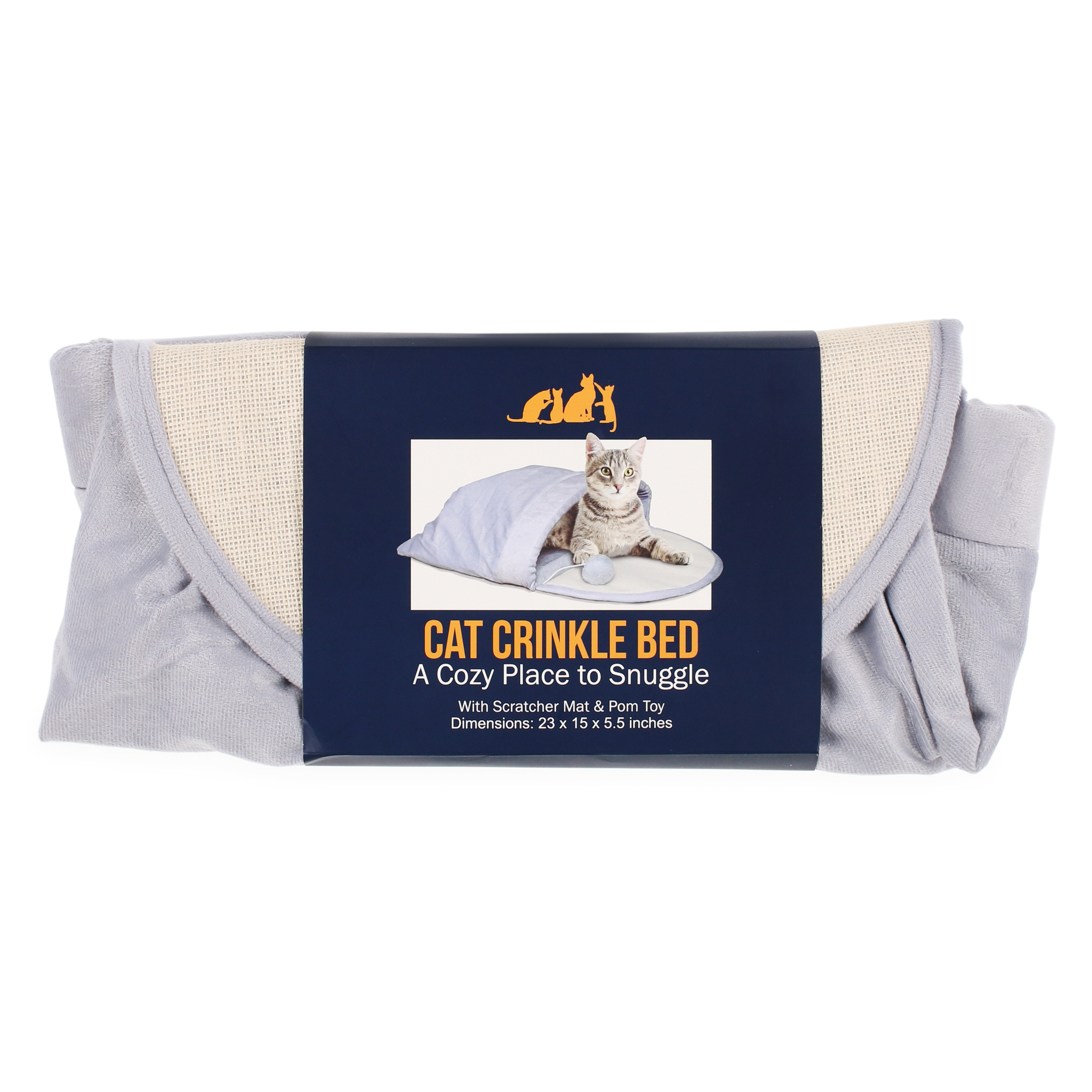 Crinkle Cat Cave Bed 23in