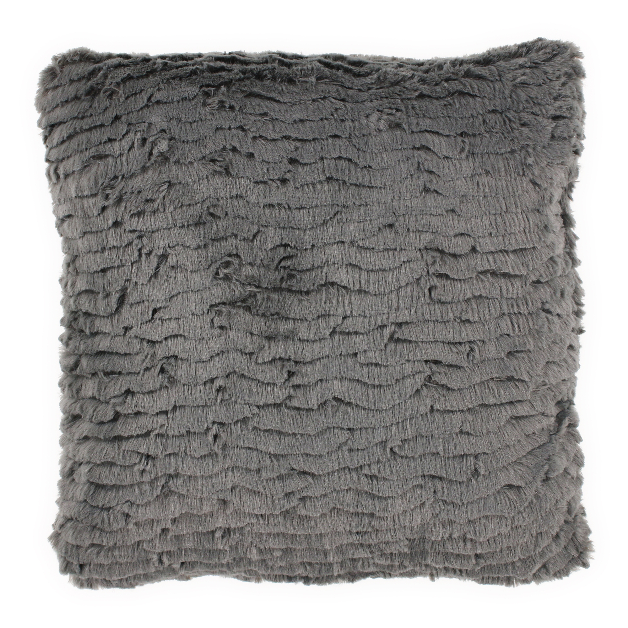 Luxe Collection Textured Faux Fur Pillow 16in