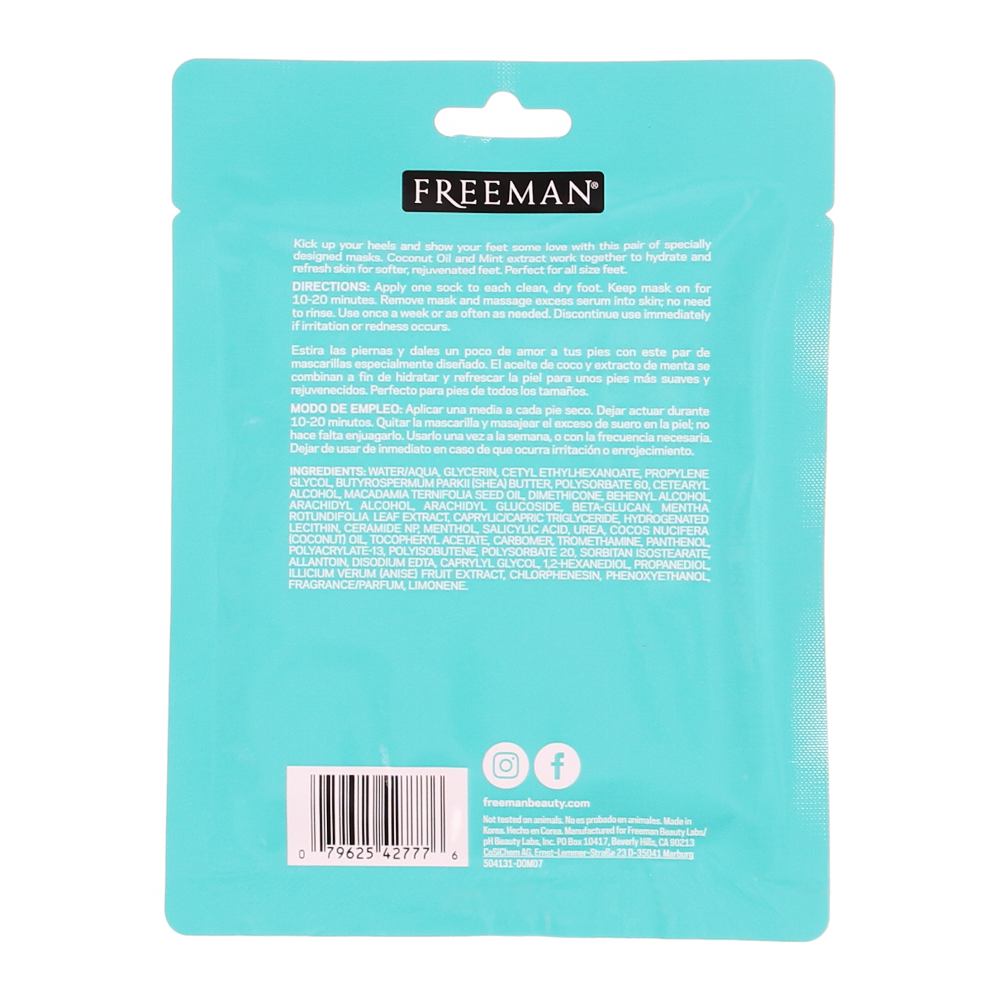 Freeman® Flirty Feet Moisturizing & Smoothing Foot Mask - 1 Pair (1oz)