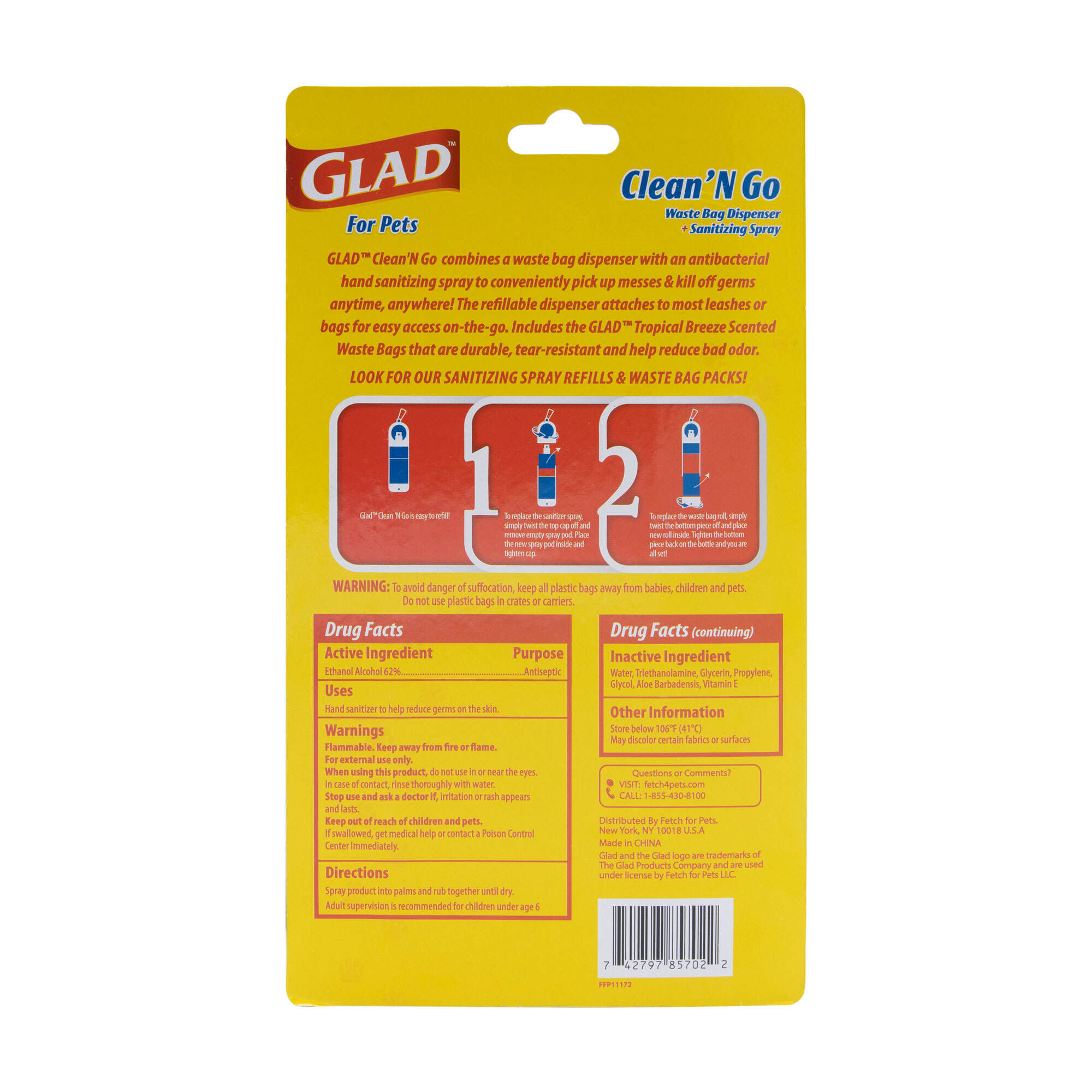 Glad™ Clean ‘N Go Pet Waste Bag Dispenser + Sanitizing Spray