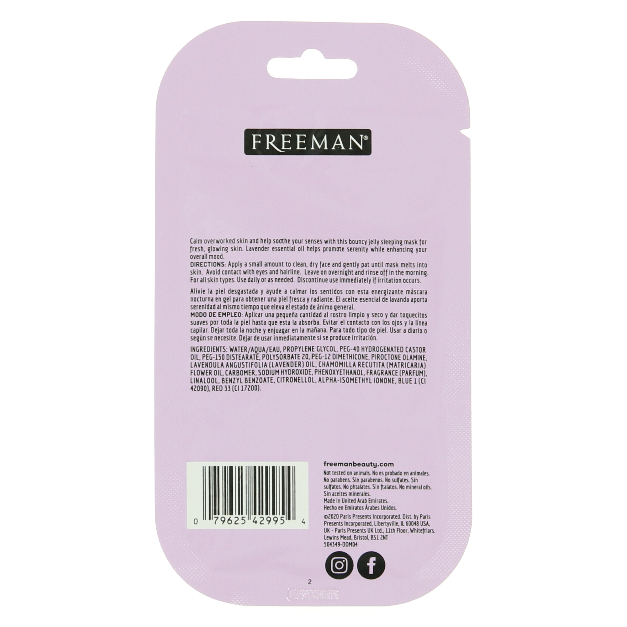 Freeman® Calm Jelly Sleeping Mask - Lavender 0.33oz