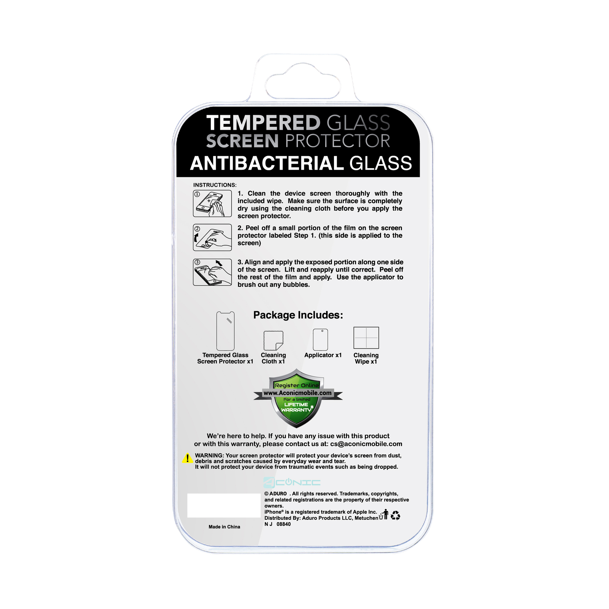 iPhone 12 Pro Max® Tempered Glass Antibacterial Screen Protector