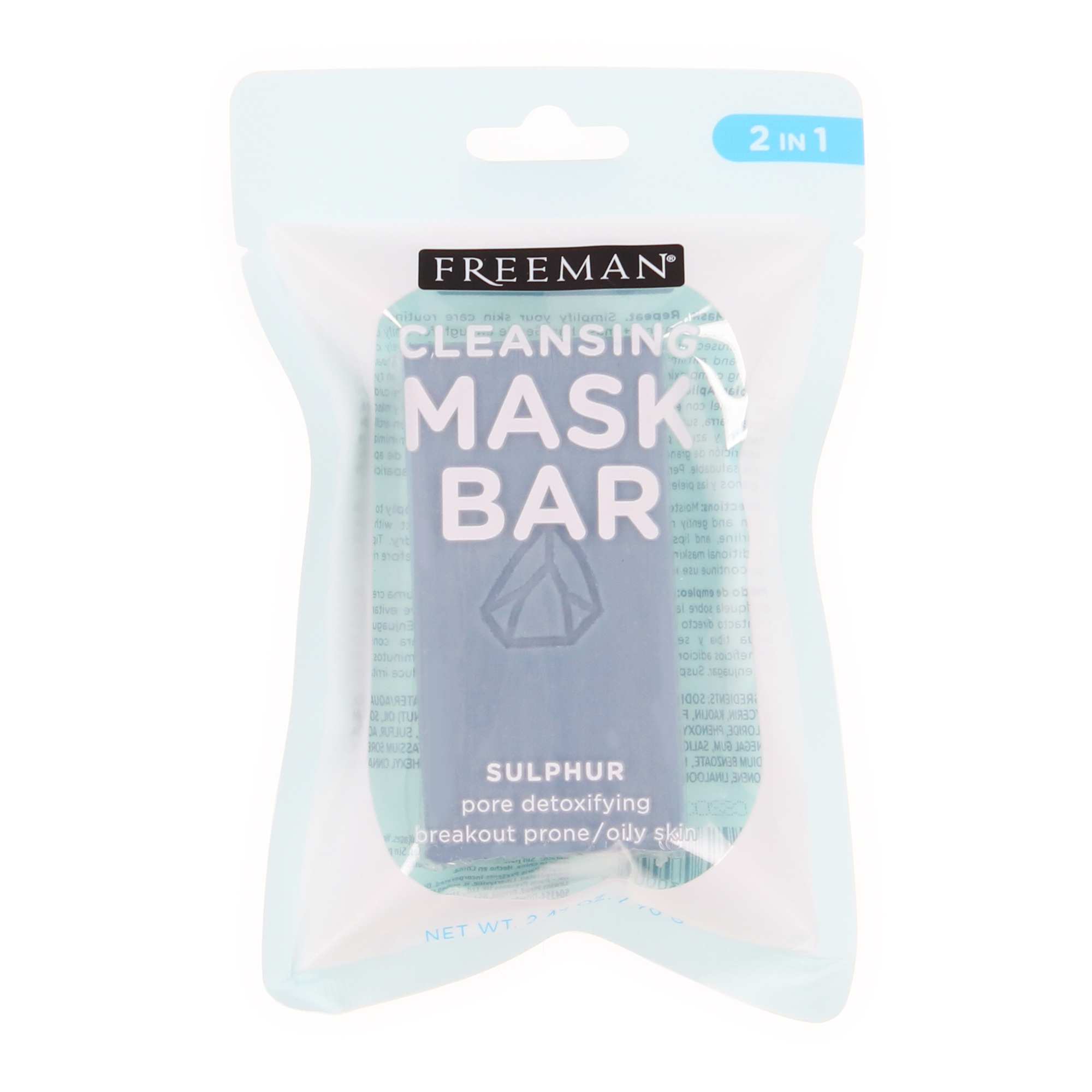 Freeman® 2-in-1 Cleansing Mask Bar - Sulphur Pore Detox/Breakout Prone/Oily Skin