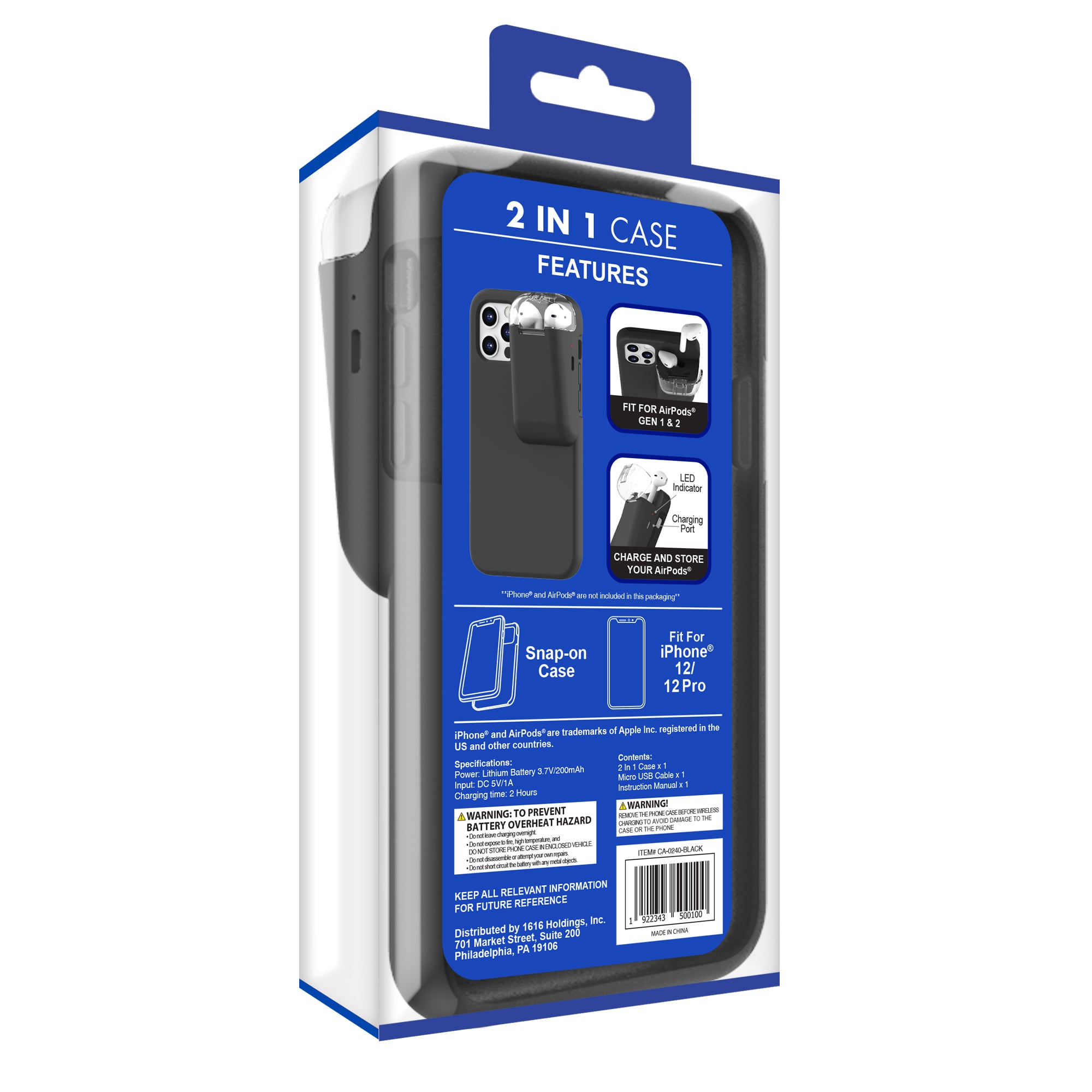 iPhone 12®/iPhone 12 Pro® 2-in-1 Phone Case & Airpods® Charger