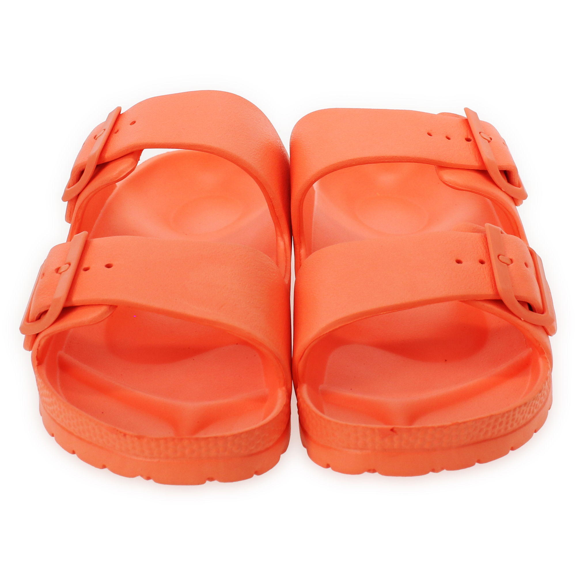 Ladies Eva Double Buckle Sandals - Orange
