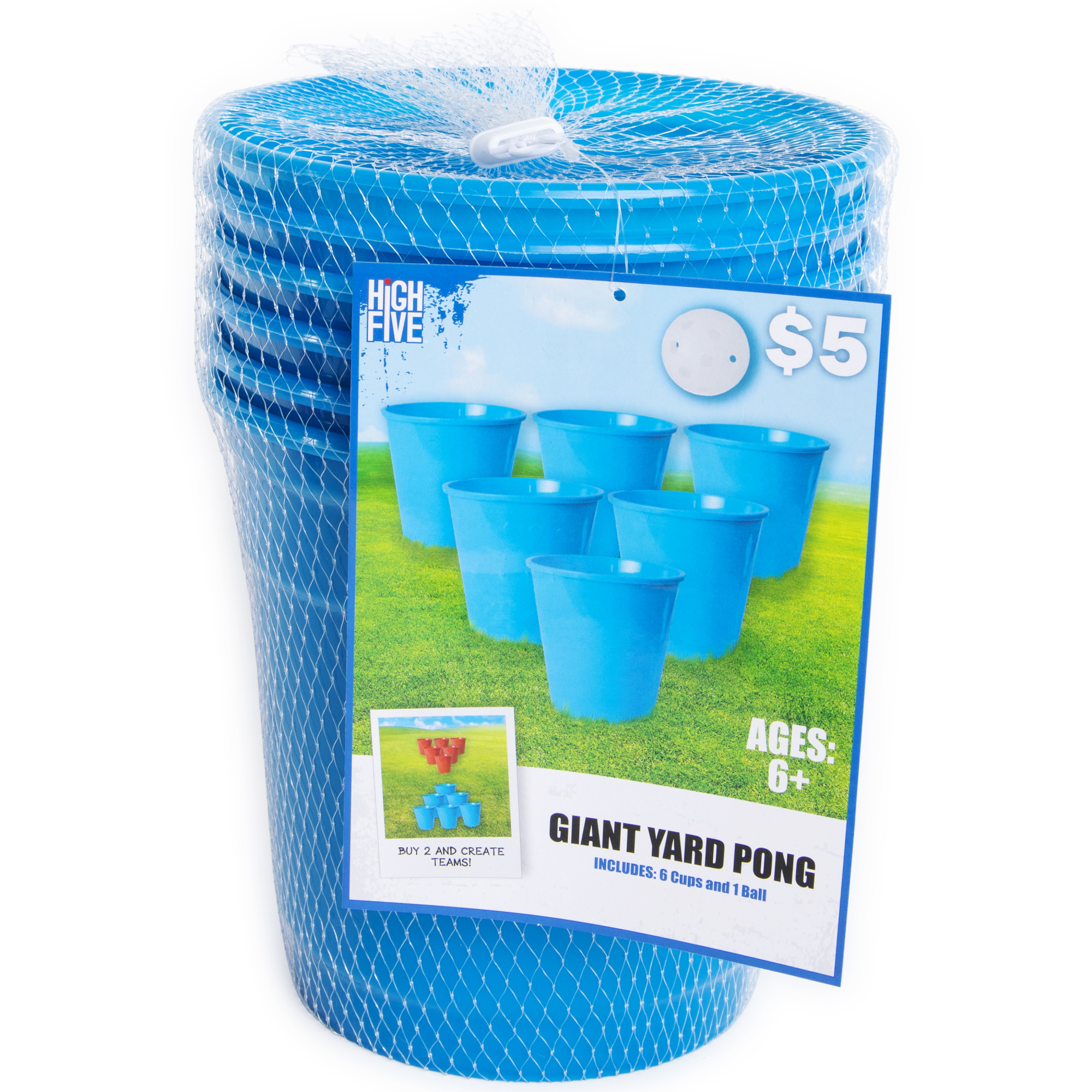 Giant Yard Pong Game 6-Cup Set & Ball