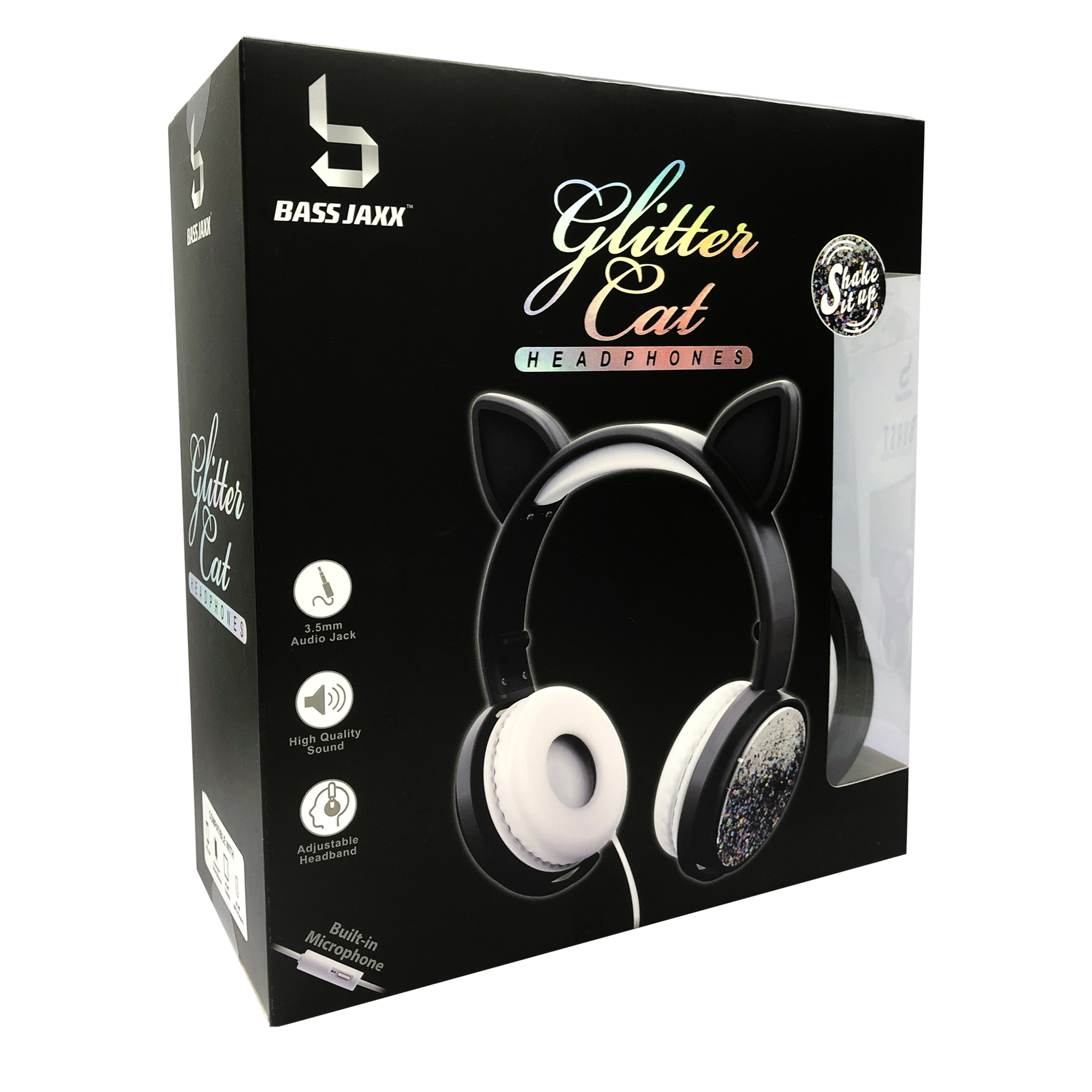 Glitter Cat Aux-in Headphones w/ Liquid & Mic