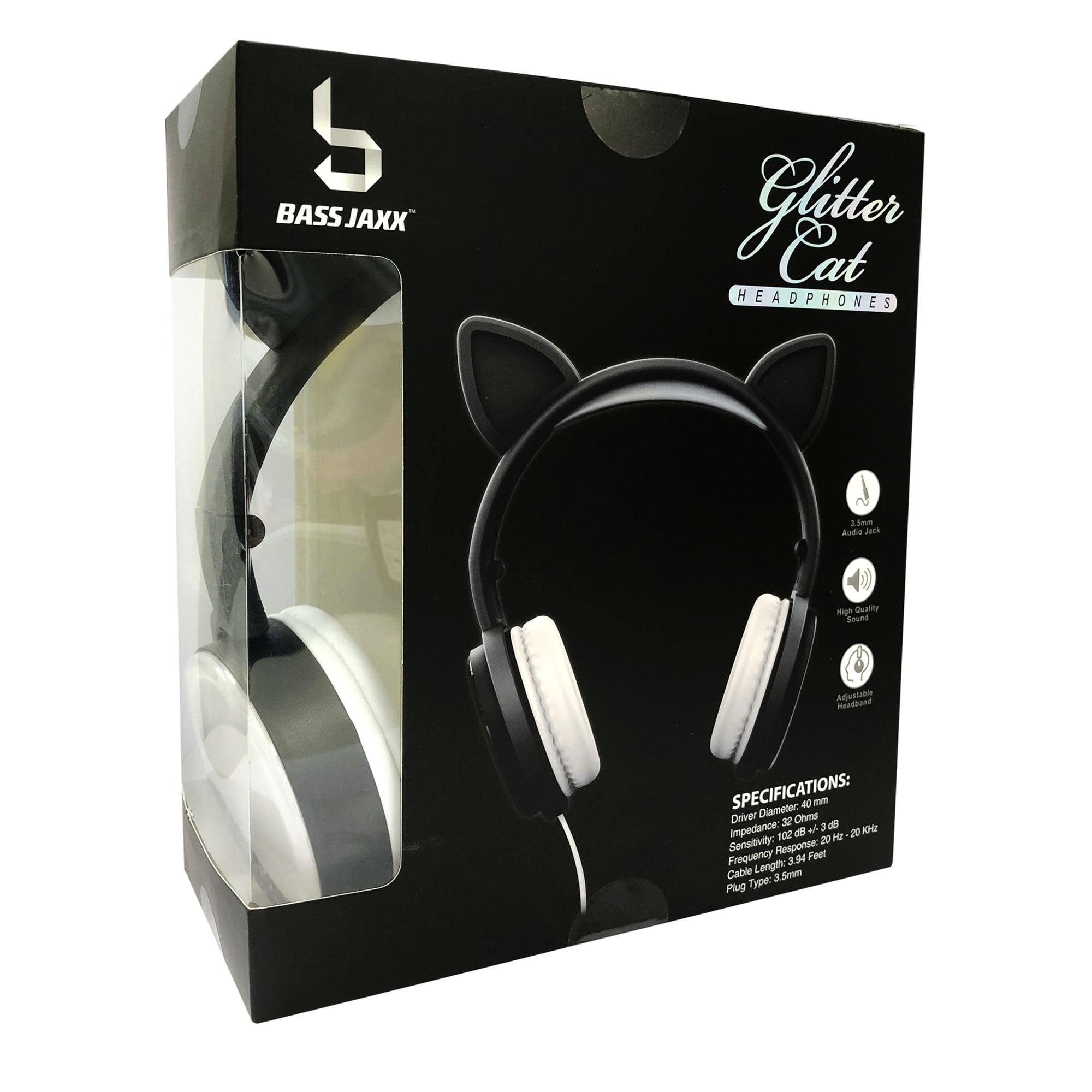 Glitter Cat Aux-in Headphones w/ Liquid & Mic