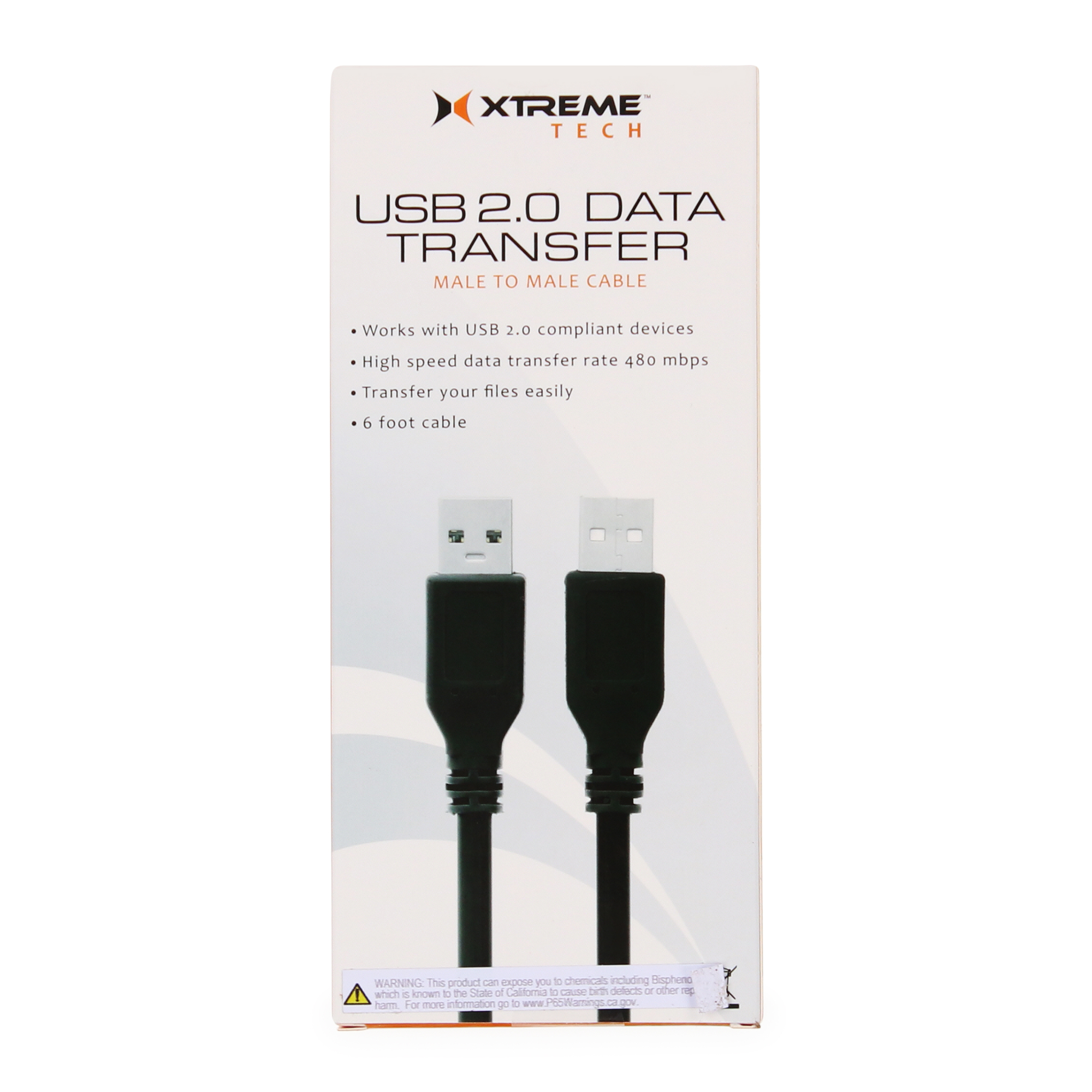 6ft USB Cable, Male To Male