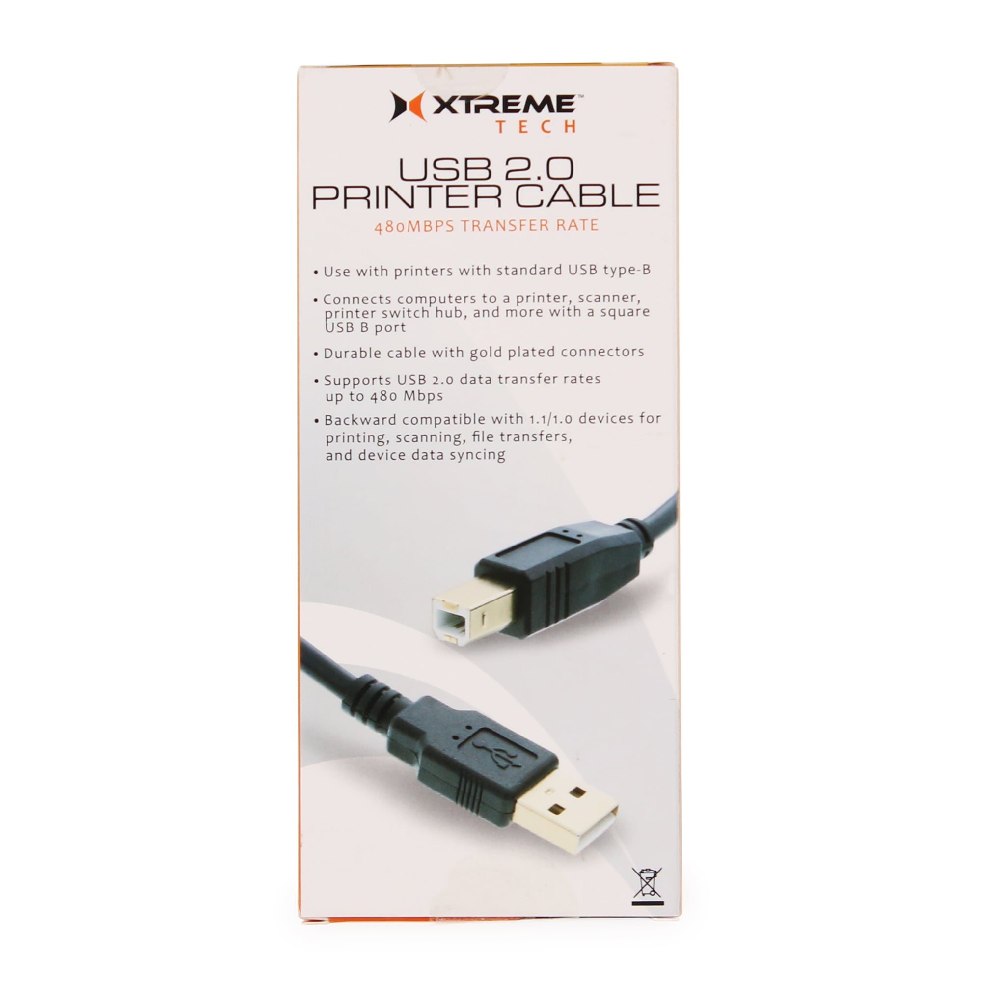 6ft USB 2.0 Printer Cable