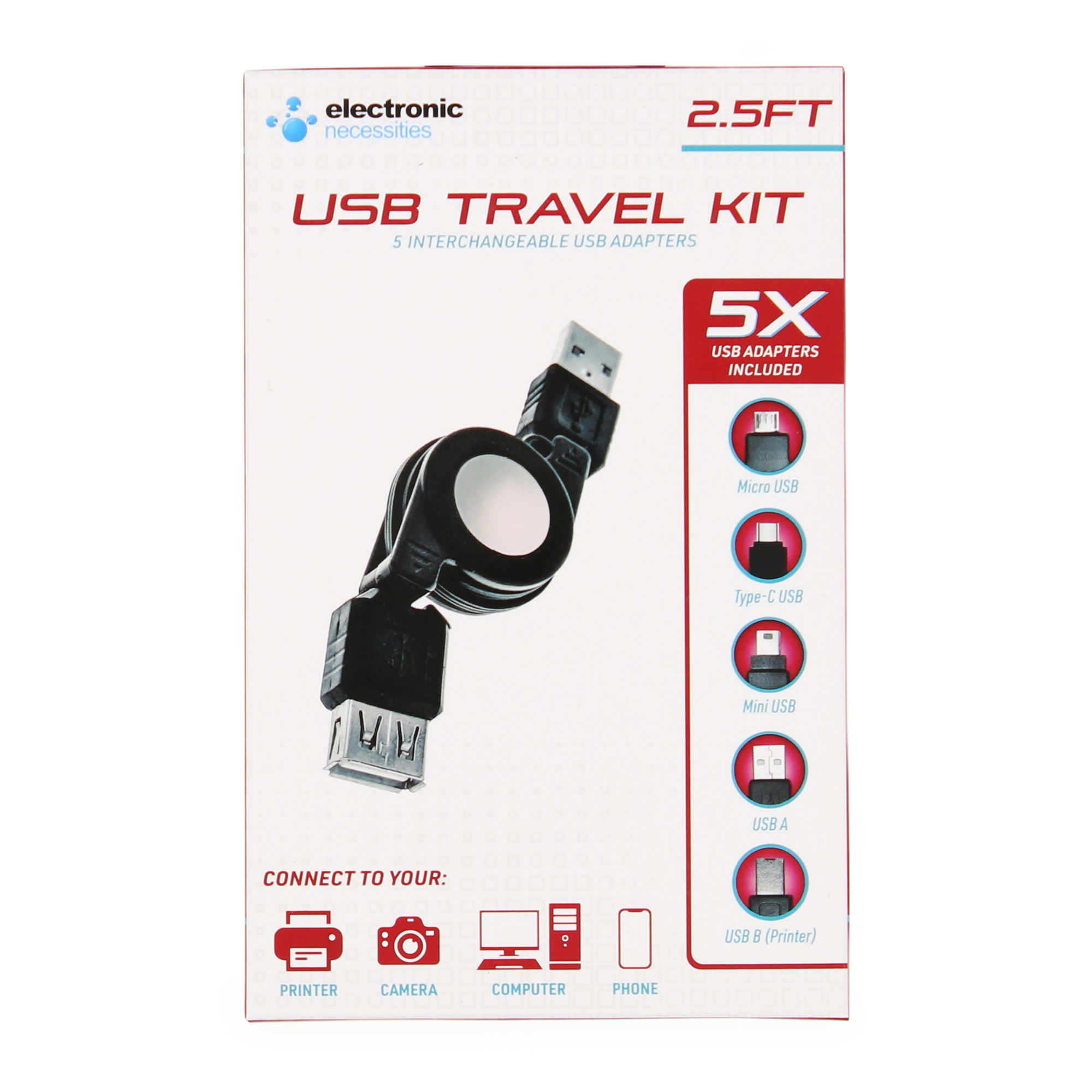 5-in-1 Universal USB Travel Kit