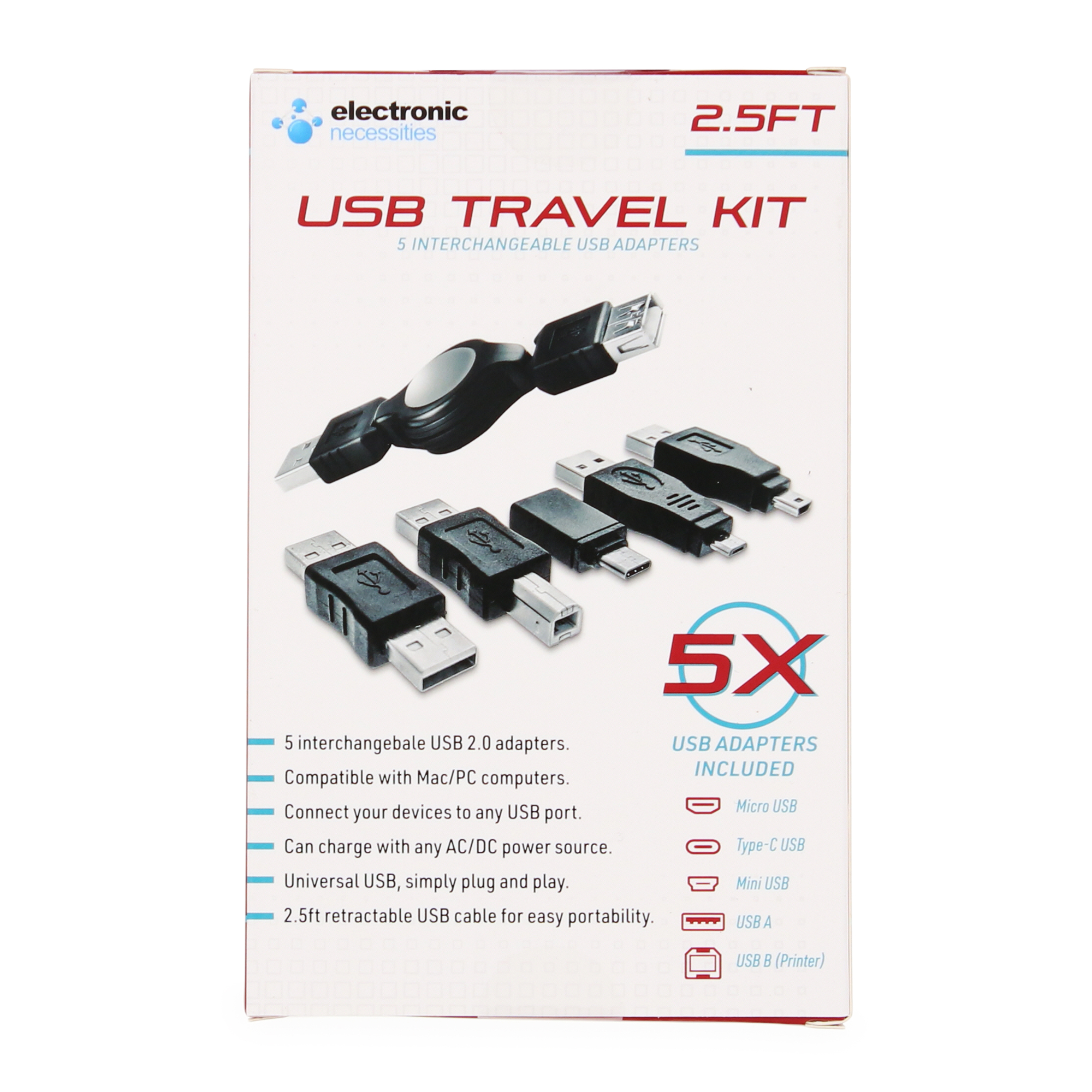 5-in-1 Universal USB Travel Kit