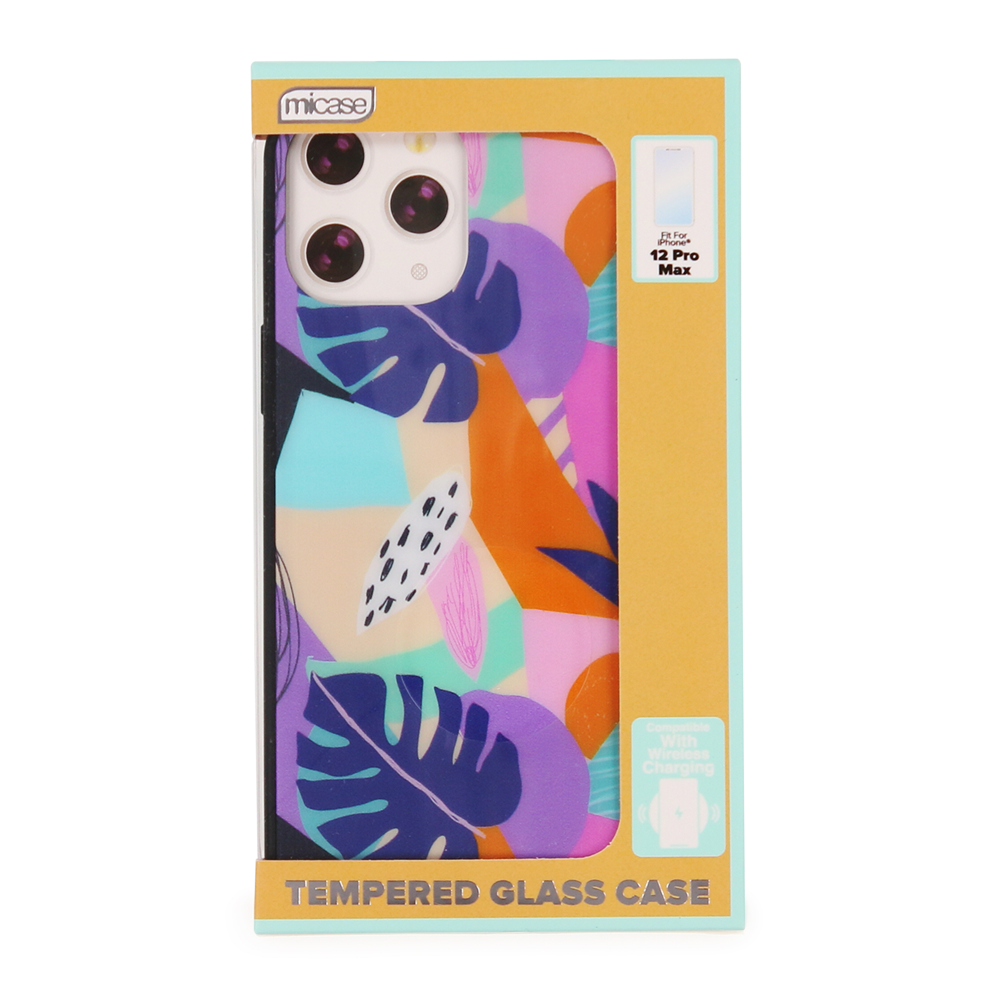 iPhone 12 Pro Max® Tempered Glass Phone Case - Tropical Collage