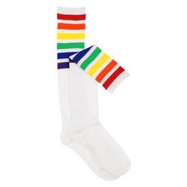 Chaussettes Hautes Football Arc-en-Ciel Garçon Fille – Pack 6 Paires Blanc Taille 30-35