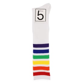 Rainbow Socks - Garçon Fille Chaussettes Hautes en Coton - 1 Paire - Blanc - Taille UE Enfants 24-29 Rainbow Socks - Garçon Fille Chaussettes Hautes en Coton - 1 Paire - Blanc - Taille UE Enfants 24-29
