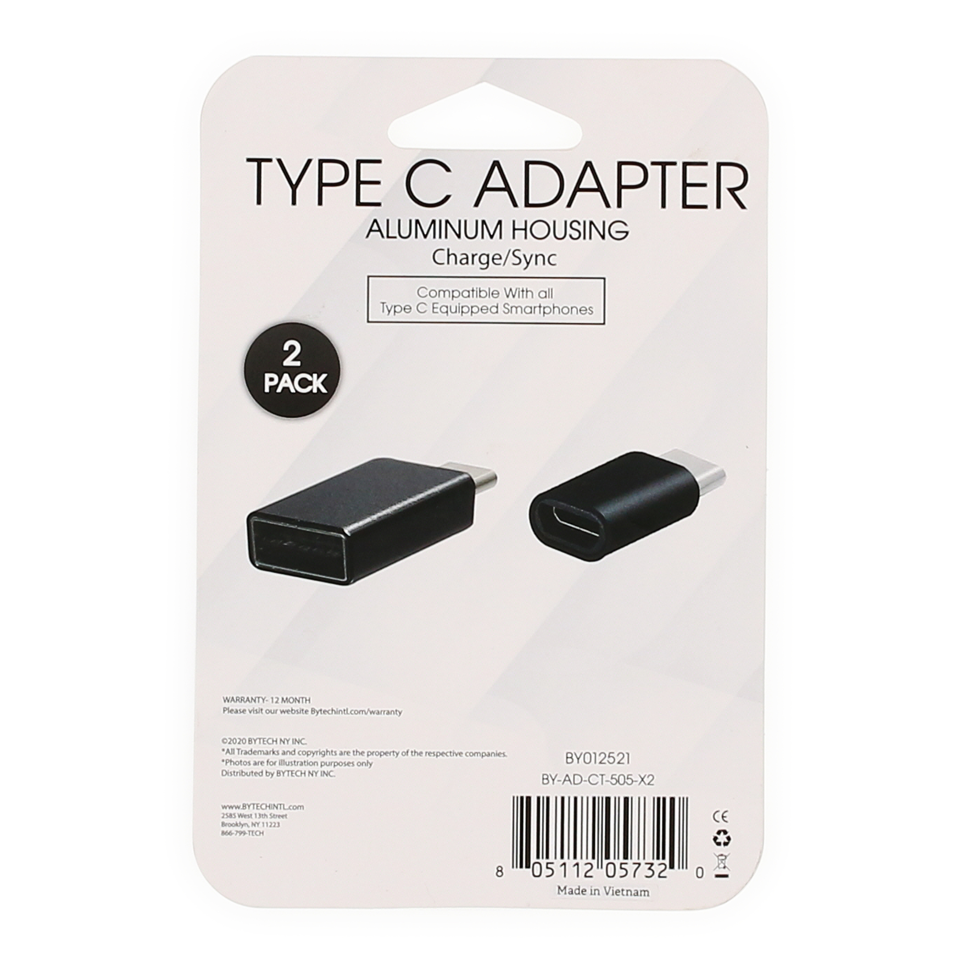 USB-C Adapter 2-Pack (Converts USB & Micro-USB To USB-C)