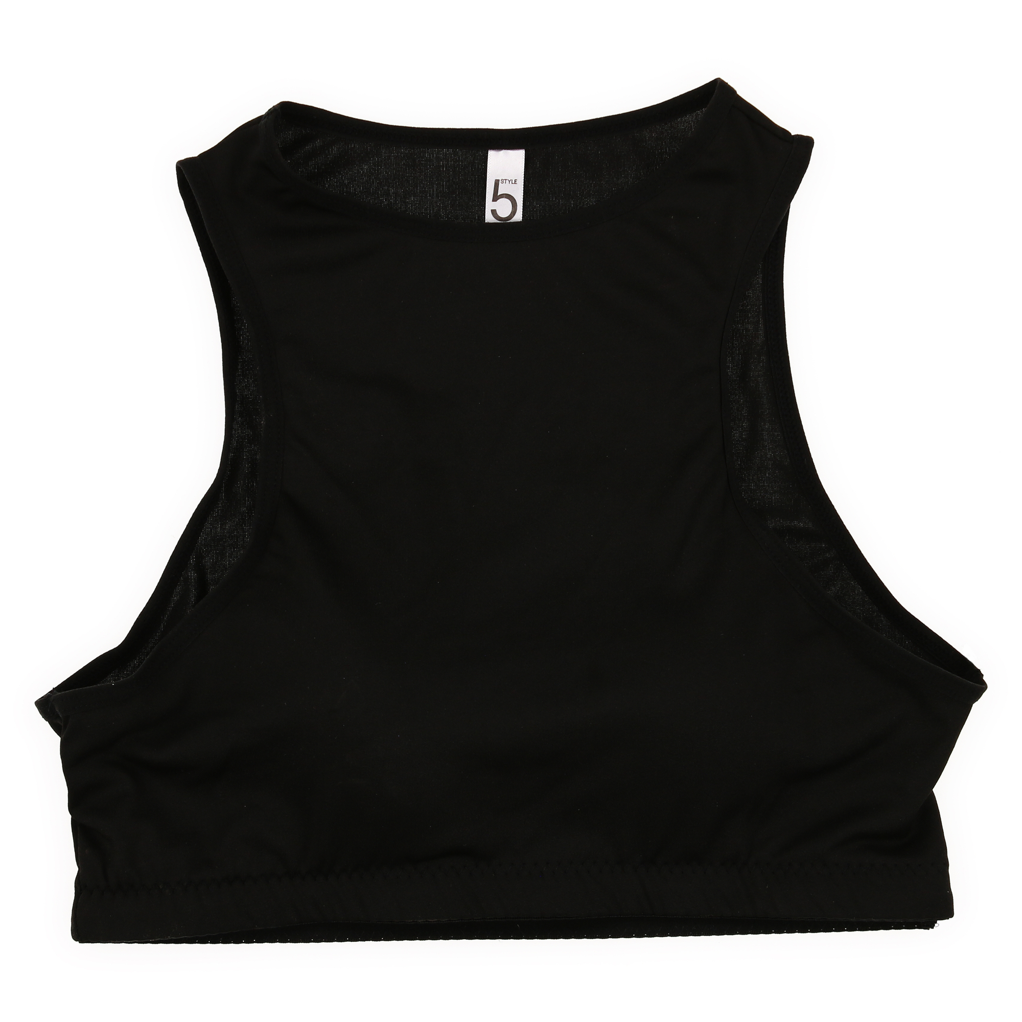 Juniors High-Neck Sports Bra - Black