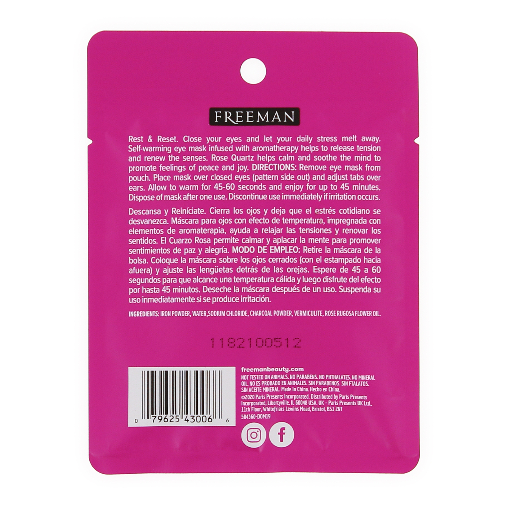 Freeman® Cosmic Steam Eye Mask - Rose Quartz