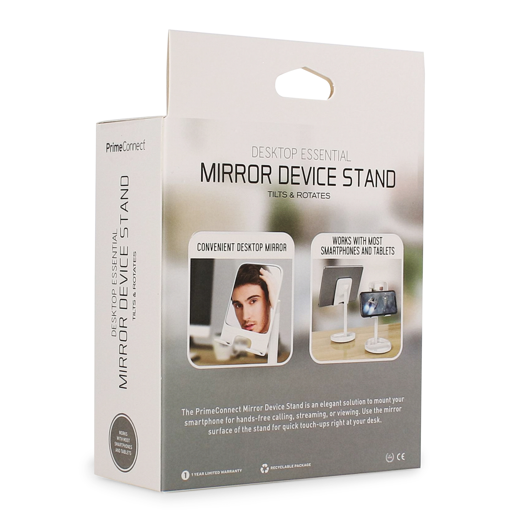Desktop Tablet & Phone Stand With Vanity Mirror