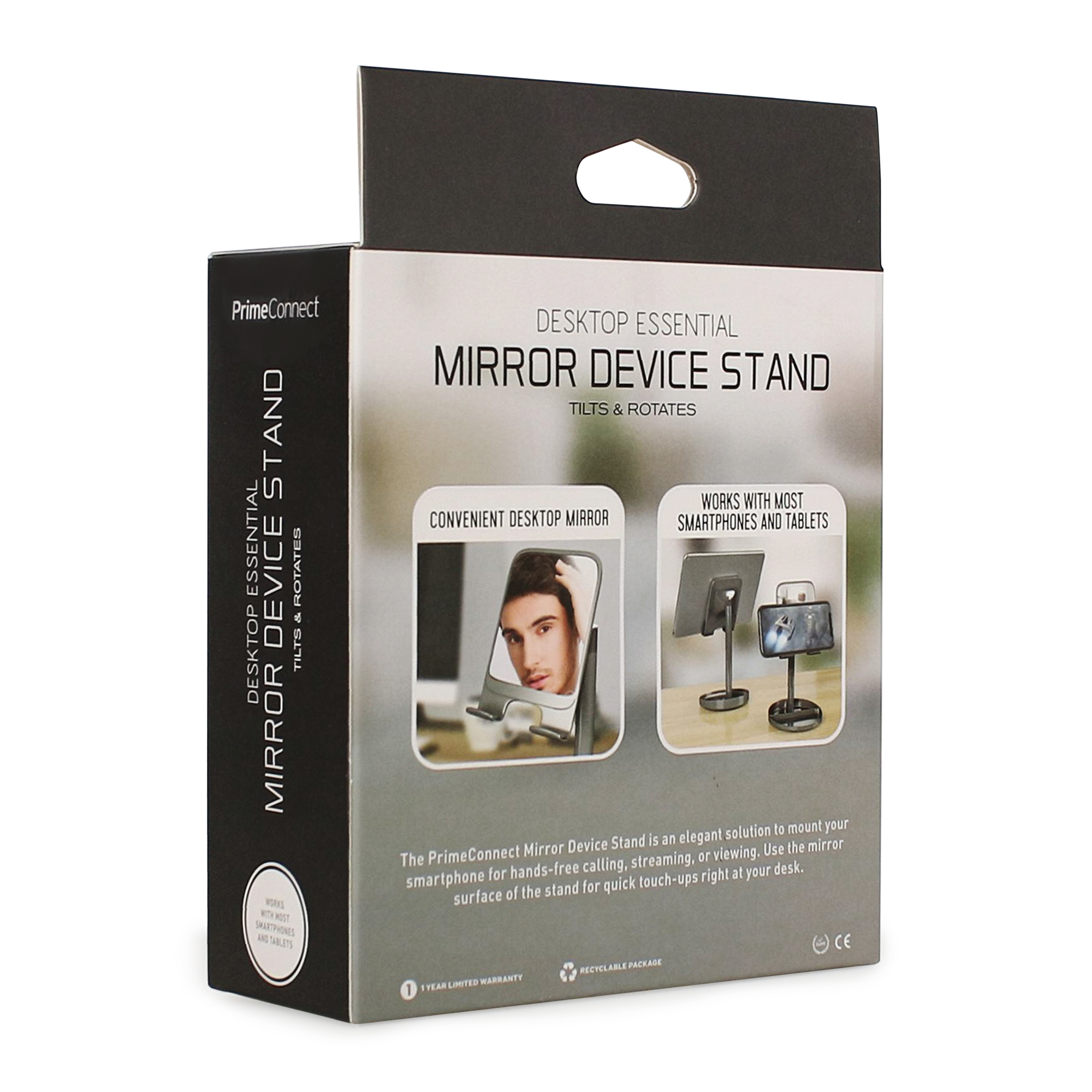 Desktop Tablet & Phone Stand With Vanity Mirror