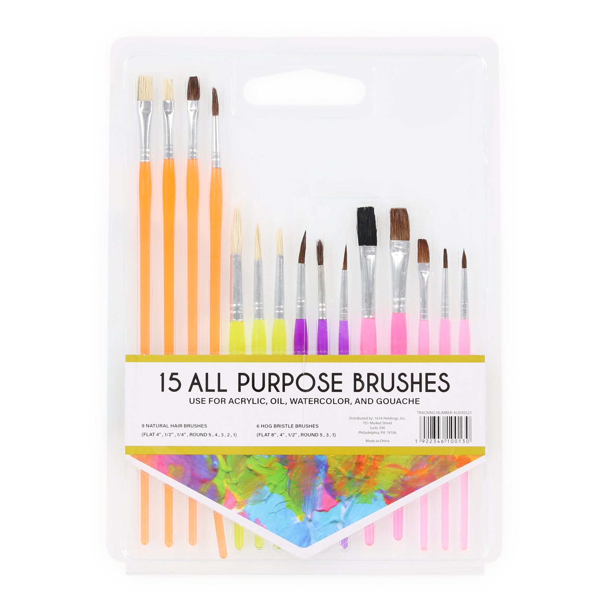 15-Piece All Purpose Paint Brush Set