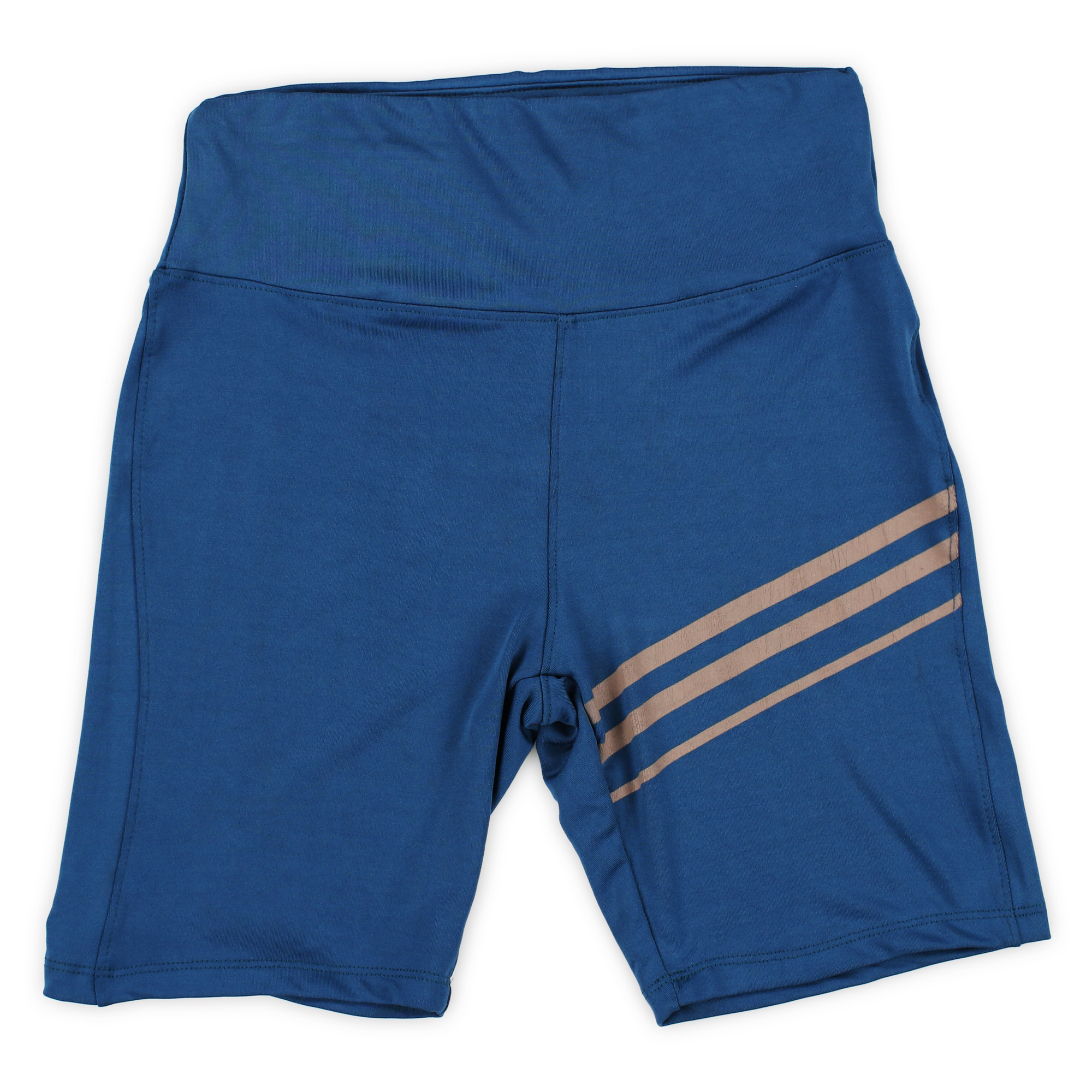 Series-8 Fitness™ Juniors Bike Shorts - Blue w/ Stripes