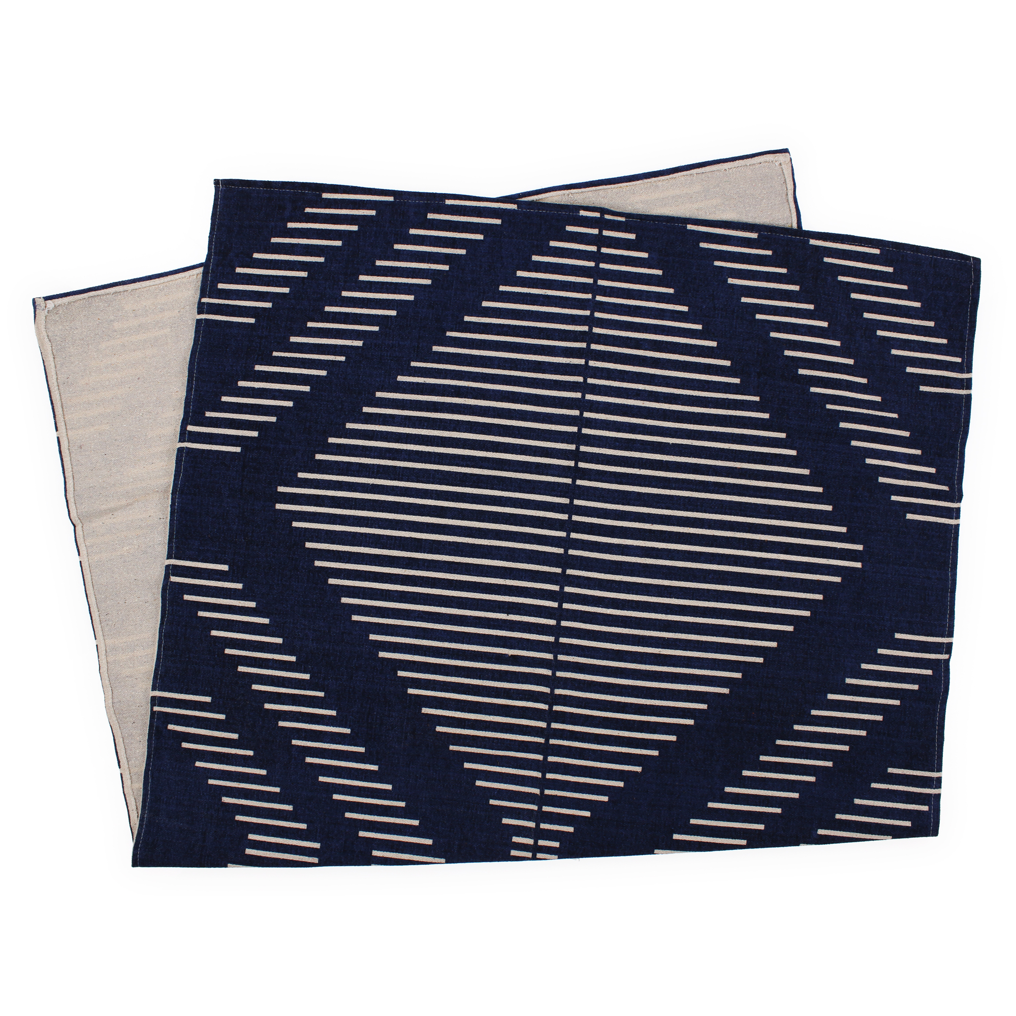 Geometric Striped Cotton Rug 3ft x 5ft
