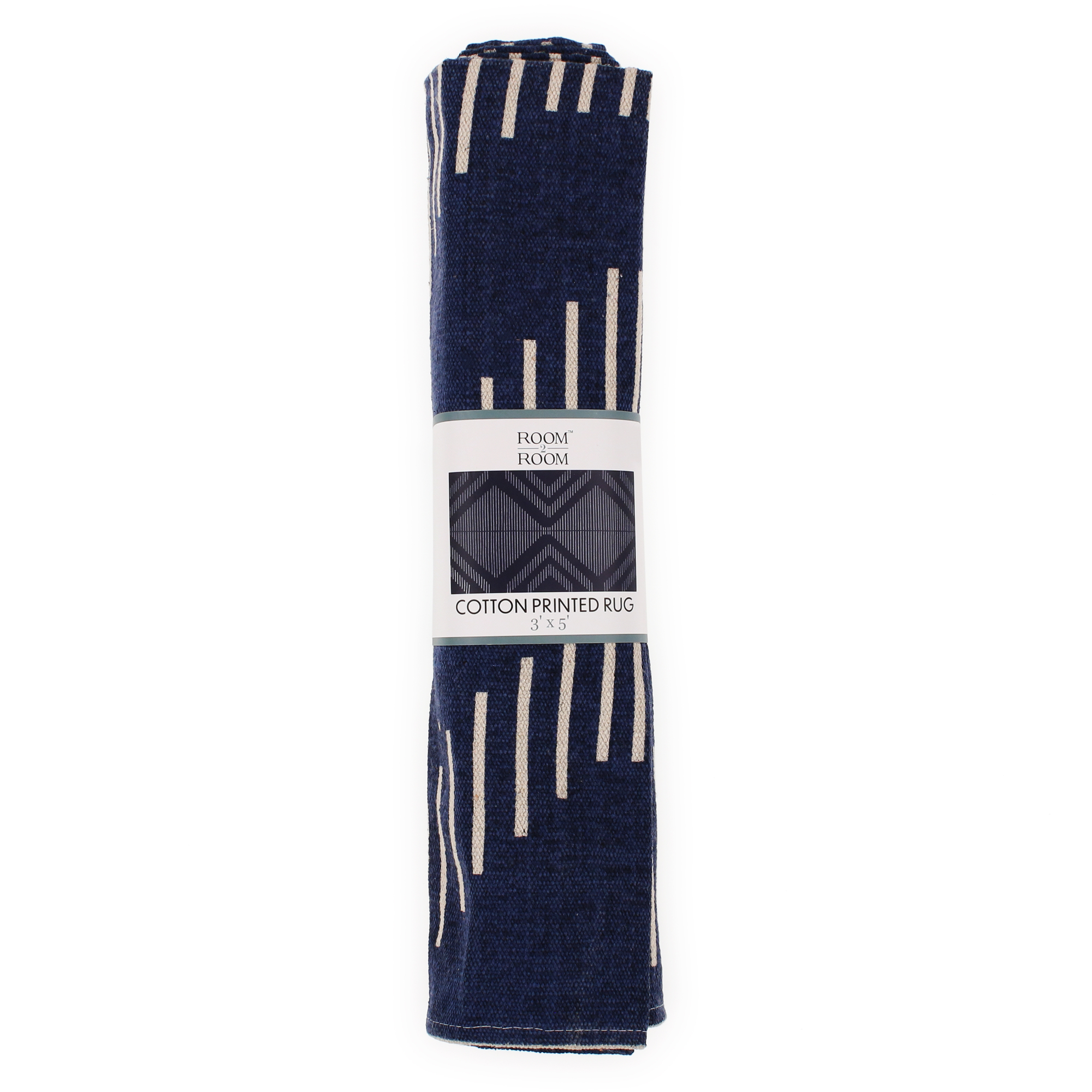 Geometric Striped Cotton Rug 3ft x 5ft