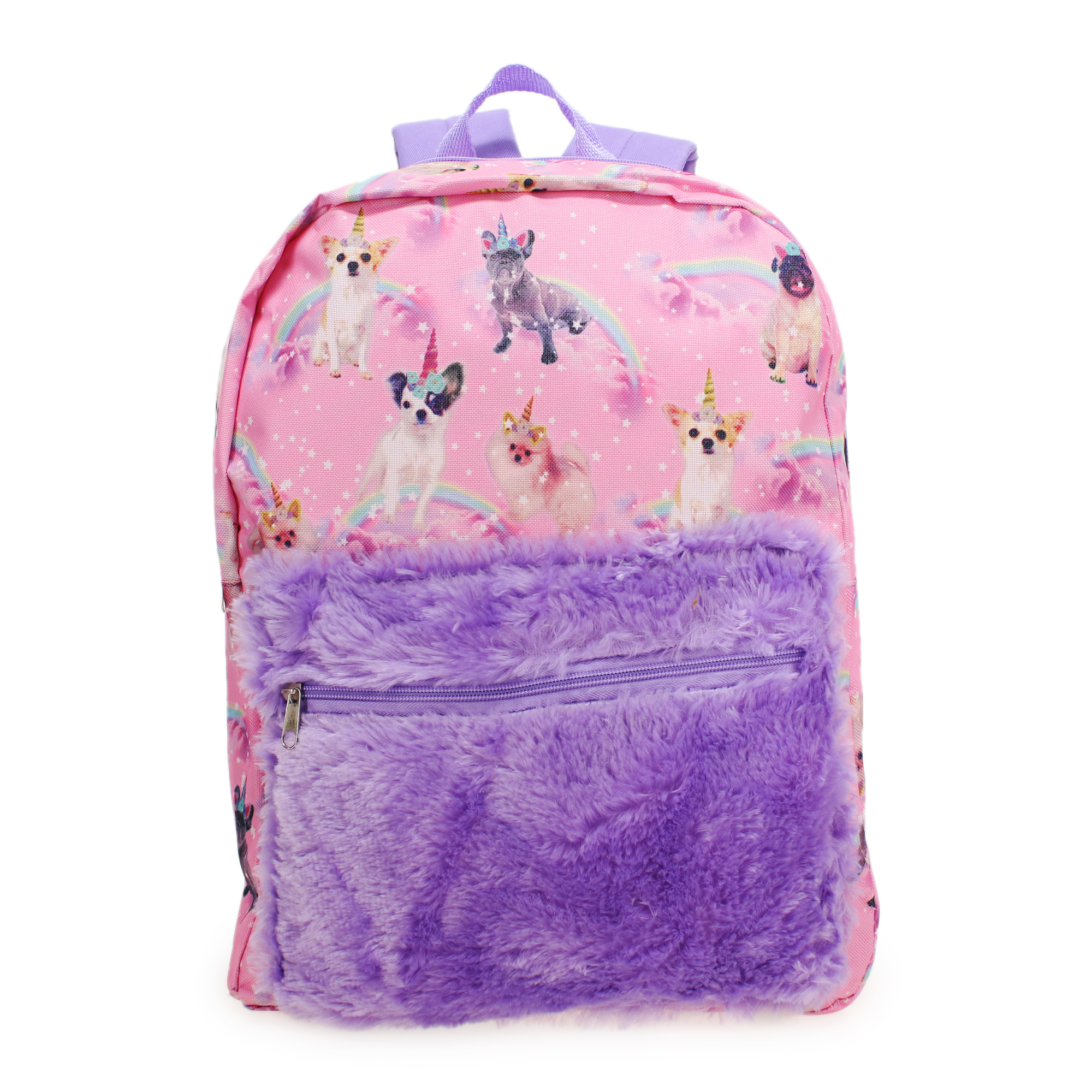 Unicorn Backpack w/ Faux Fur Pocket