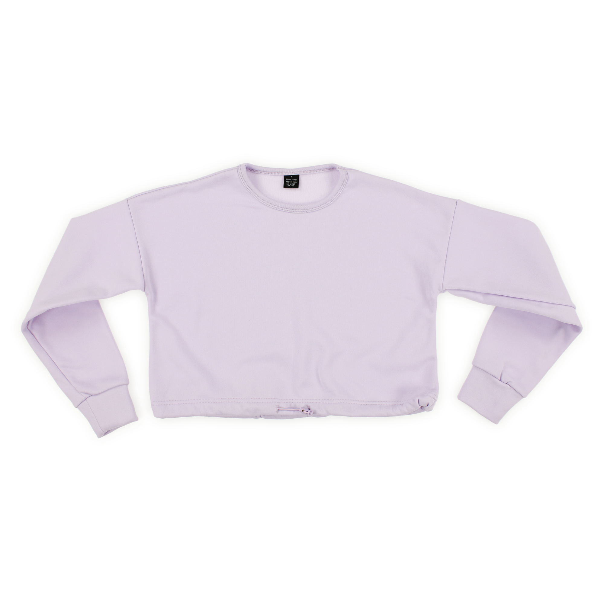 Juniors Cropped Bungee Sweatshirt - Lavender
