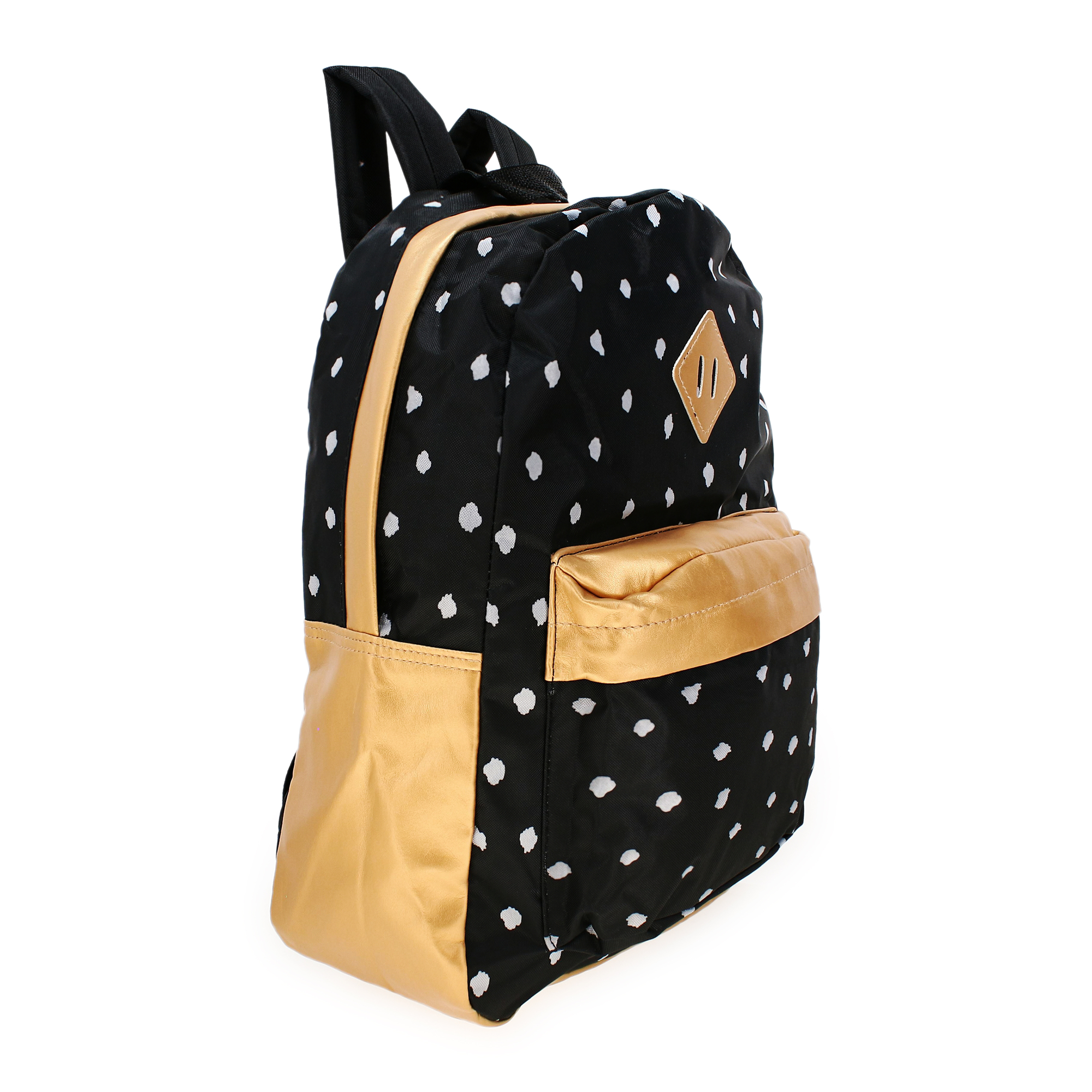 Black & White Polka Dot Backpack 16in
