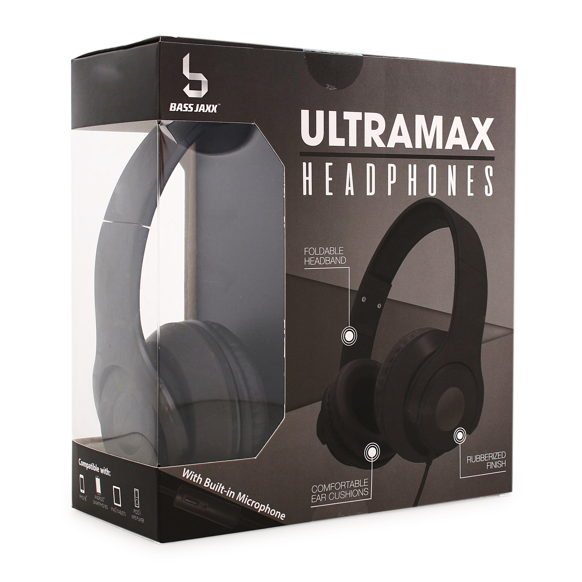Ultramax Adjustable Over-Ear Headphones With Built-in Microphone