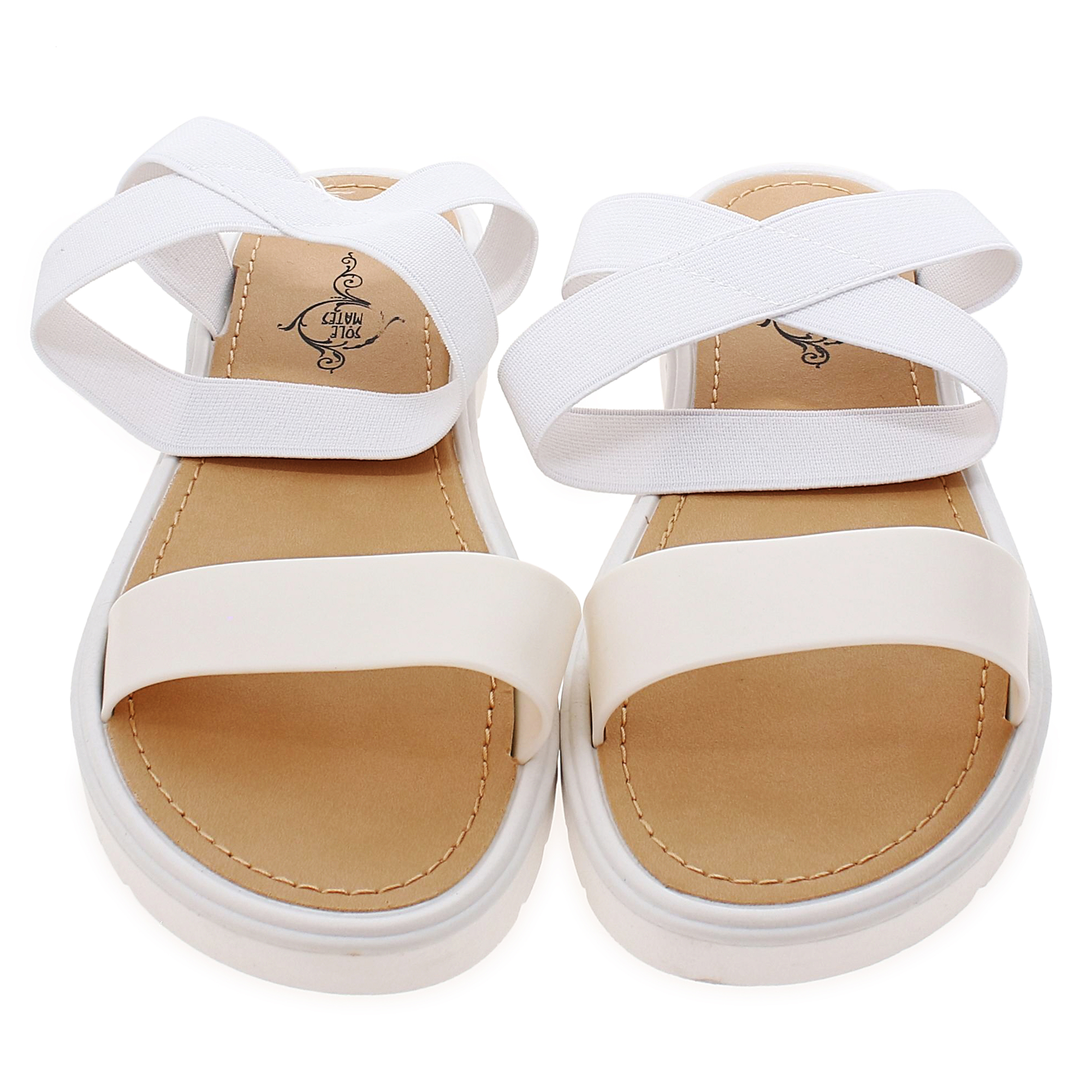 Ladies Ankle Strap Sandals - White