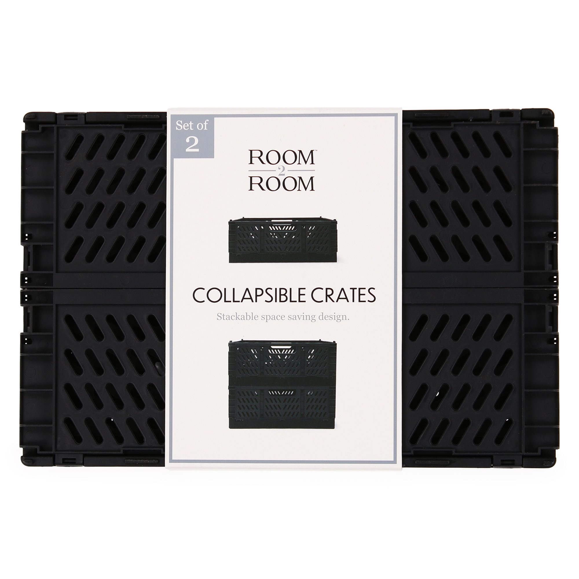 2-Count Collapsible Crate Storage Bins 8in x 12in