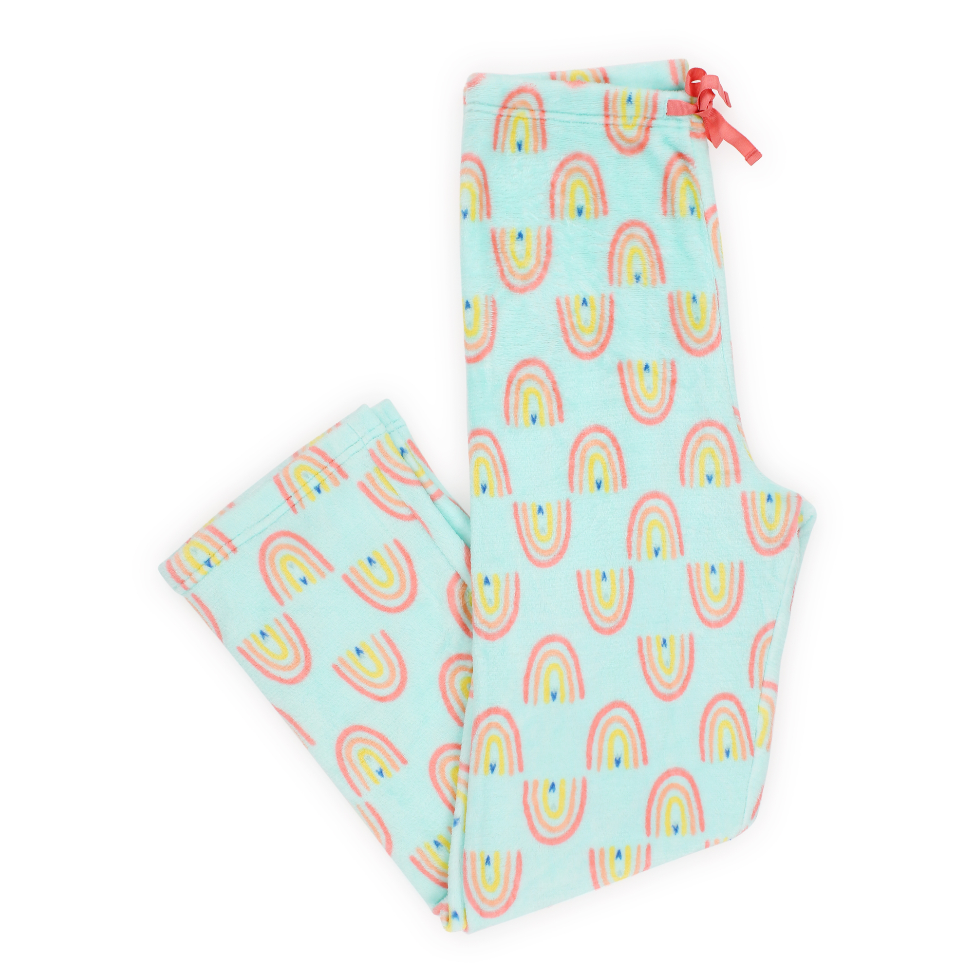 Juniors Plush Lounge Pants - Rainbow Print