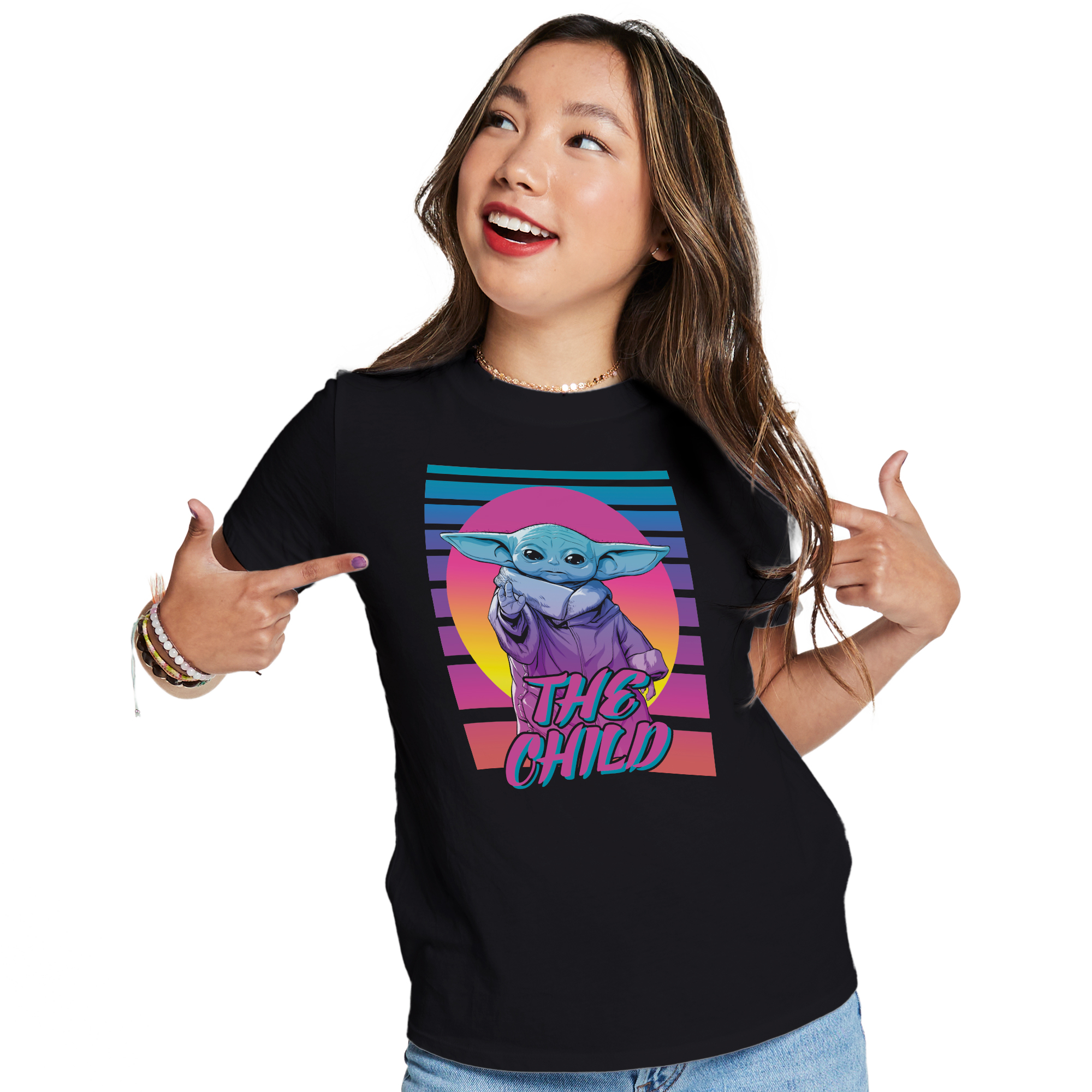 Retro Neon Star Wars® The Mandalorian™ Graphic Tee ft. Child