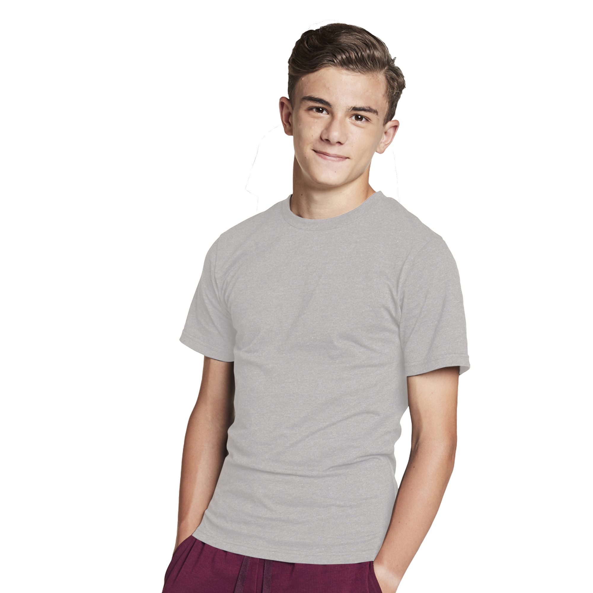 Young Men's Crew Neck Tee - Heather Gray