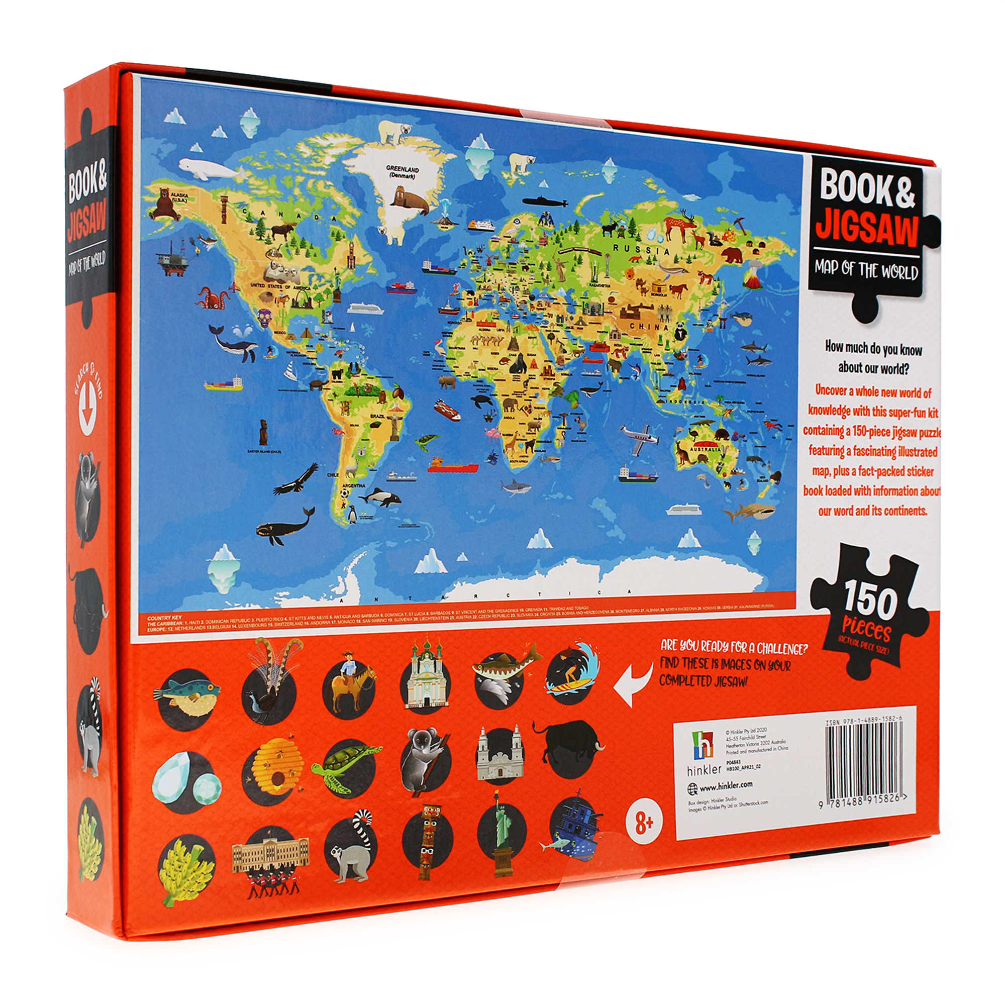 Map Of The World 150-Piece Puzzle & Sticker Book Set