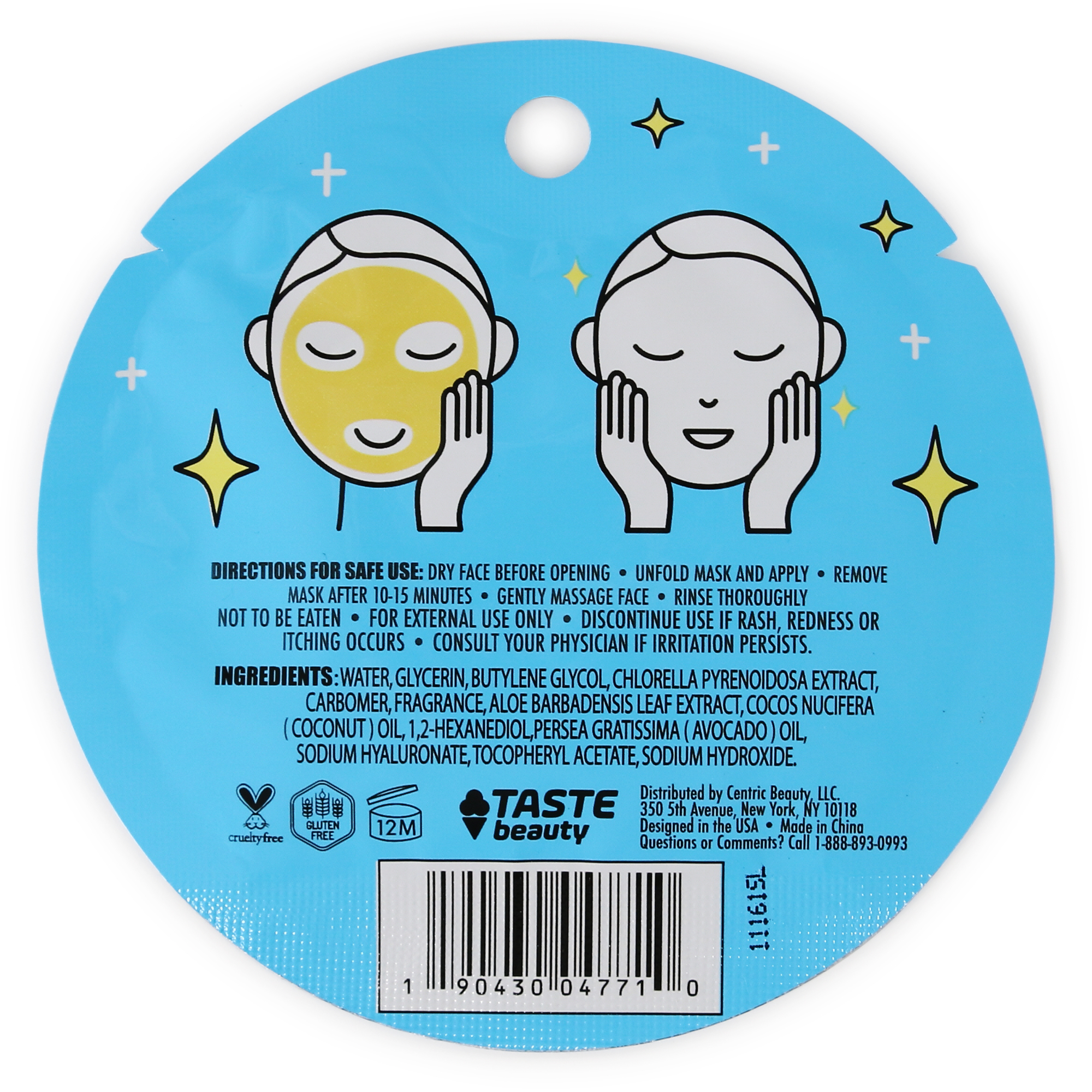 Summer Fruit Scented Face Mask Single Use, 0.67oz