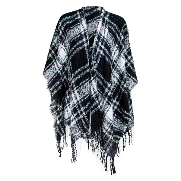 Plaid Woven Ruana Wrap