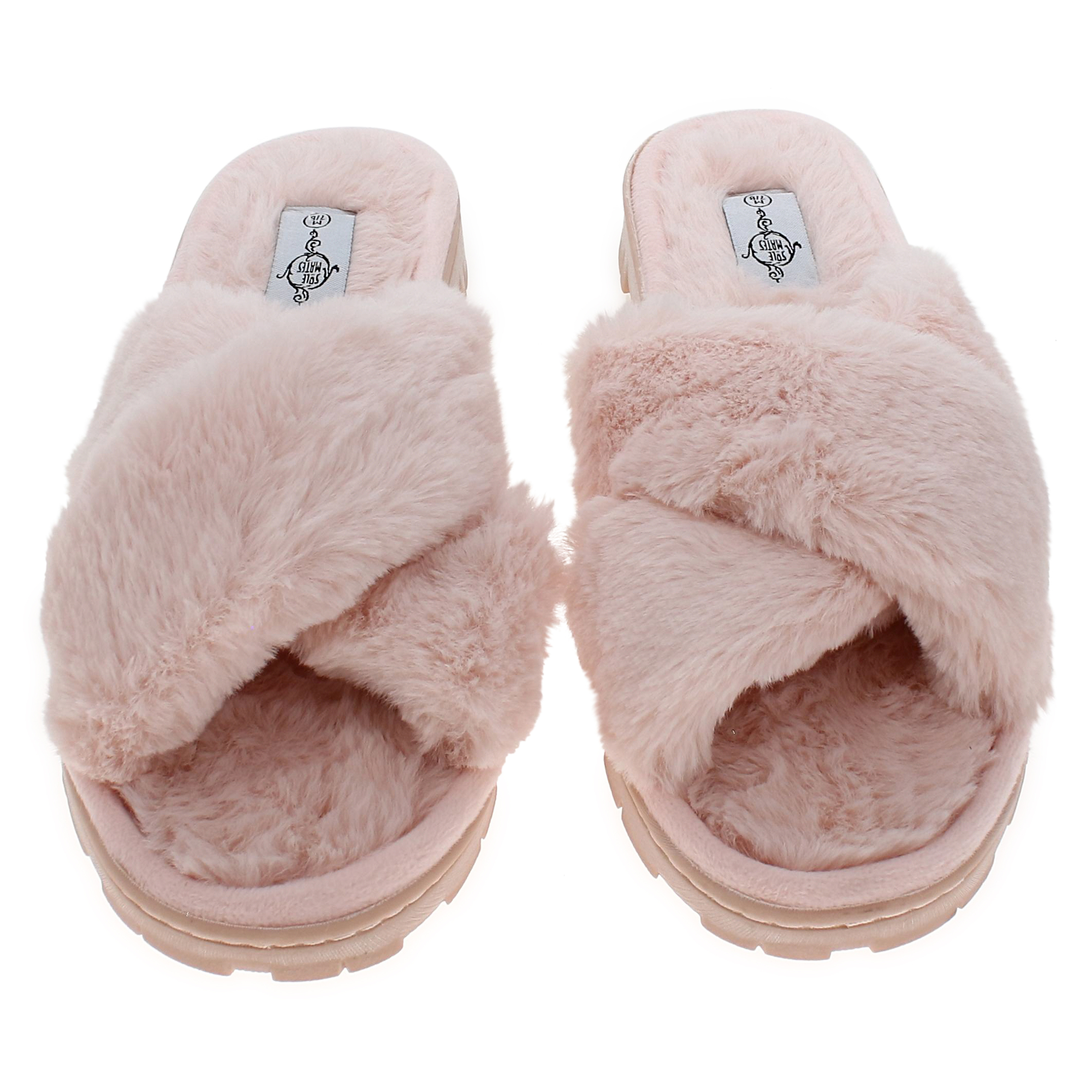 Ladies Faux Fur Slide Sandals